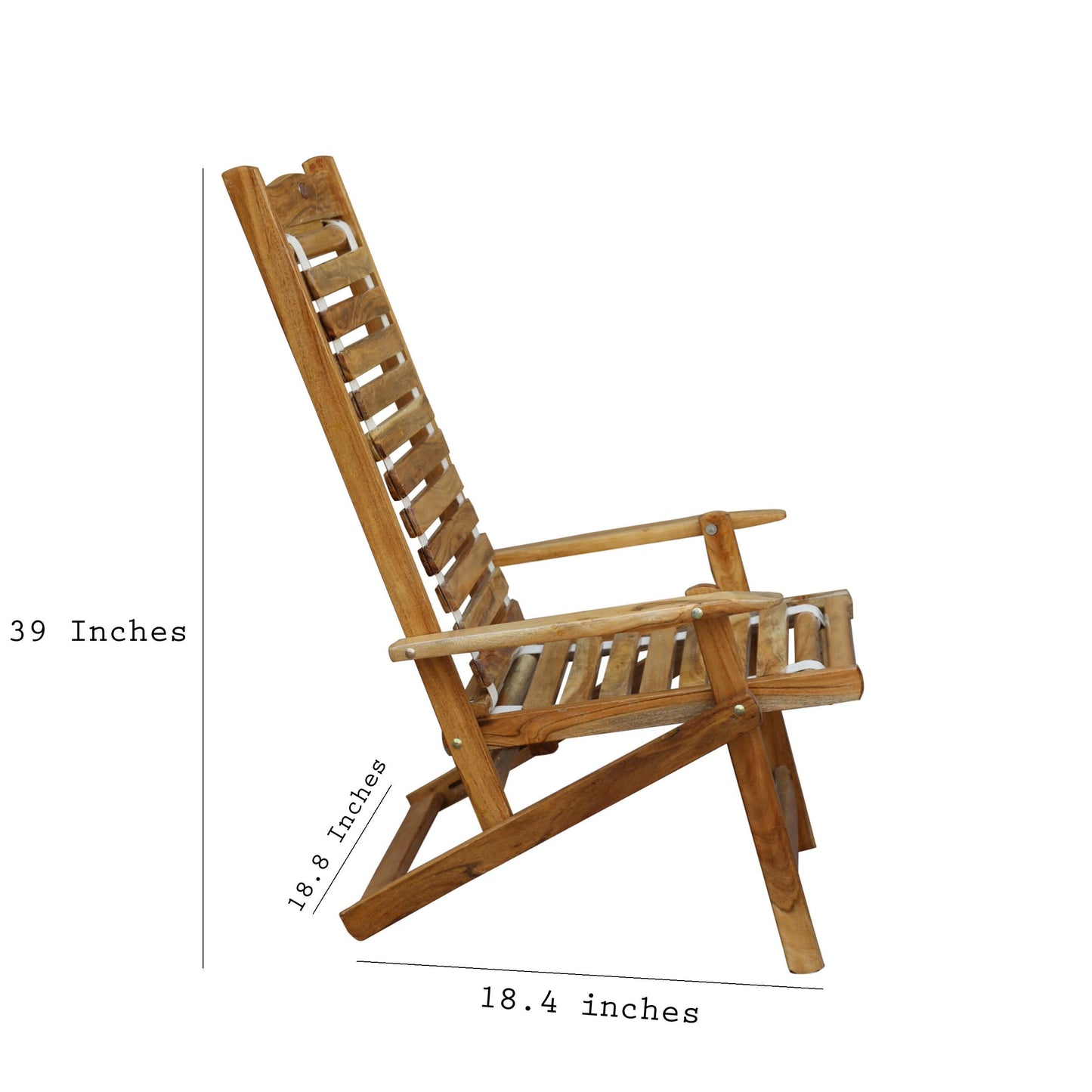 Handmade Teak Seawing Chair: Foldable Rococo Style Beach Chair