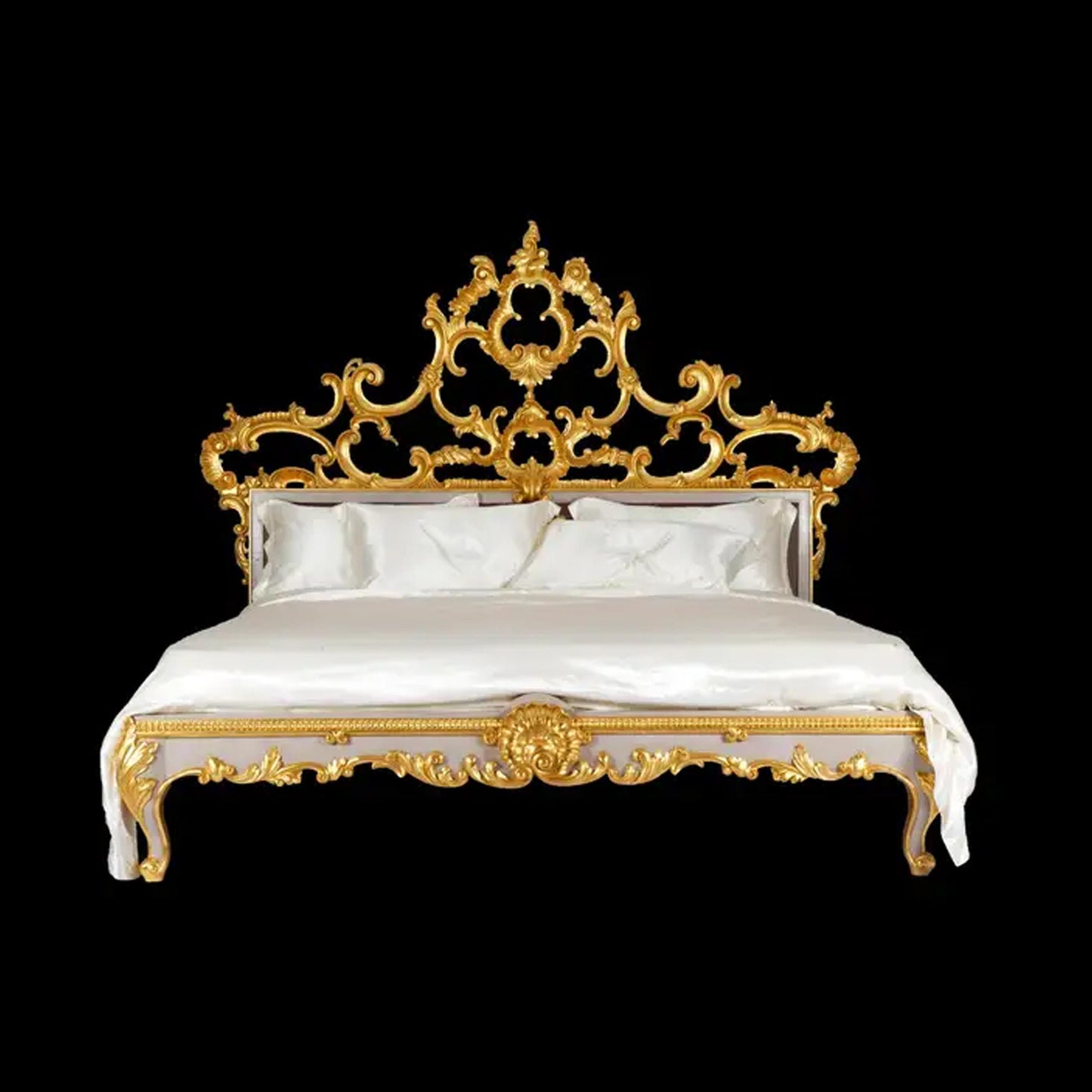 Handmade English Regency King Size Bed Frame: Bohemian Rococo Style