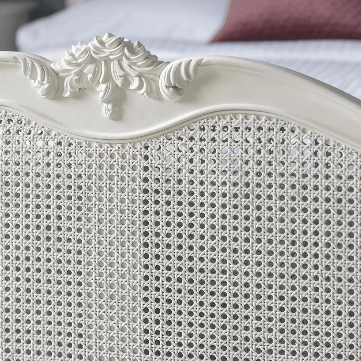 Evoke Cane Rattan Teak Wood bed Frame , Handmade wooden Low post High quality Bohemian Bed Frame