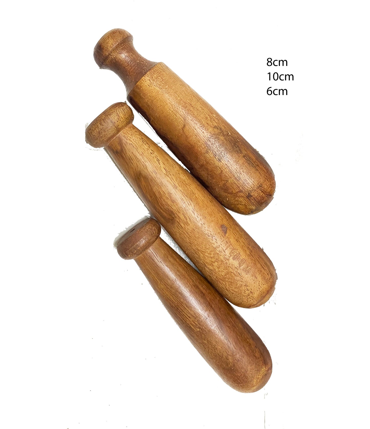 3 x Wooden mortar & pestle set, handmade Flower engraved design spice grinder