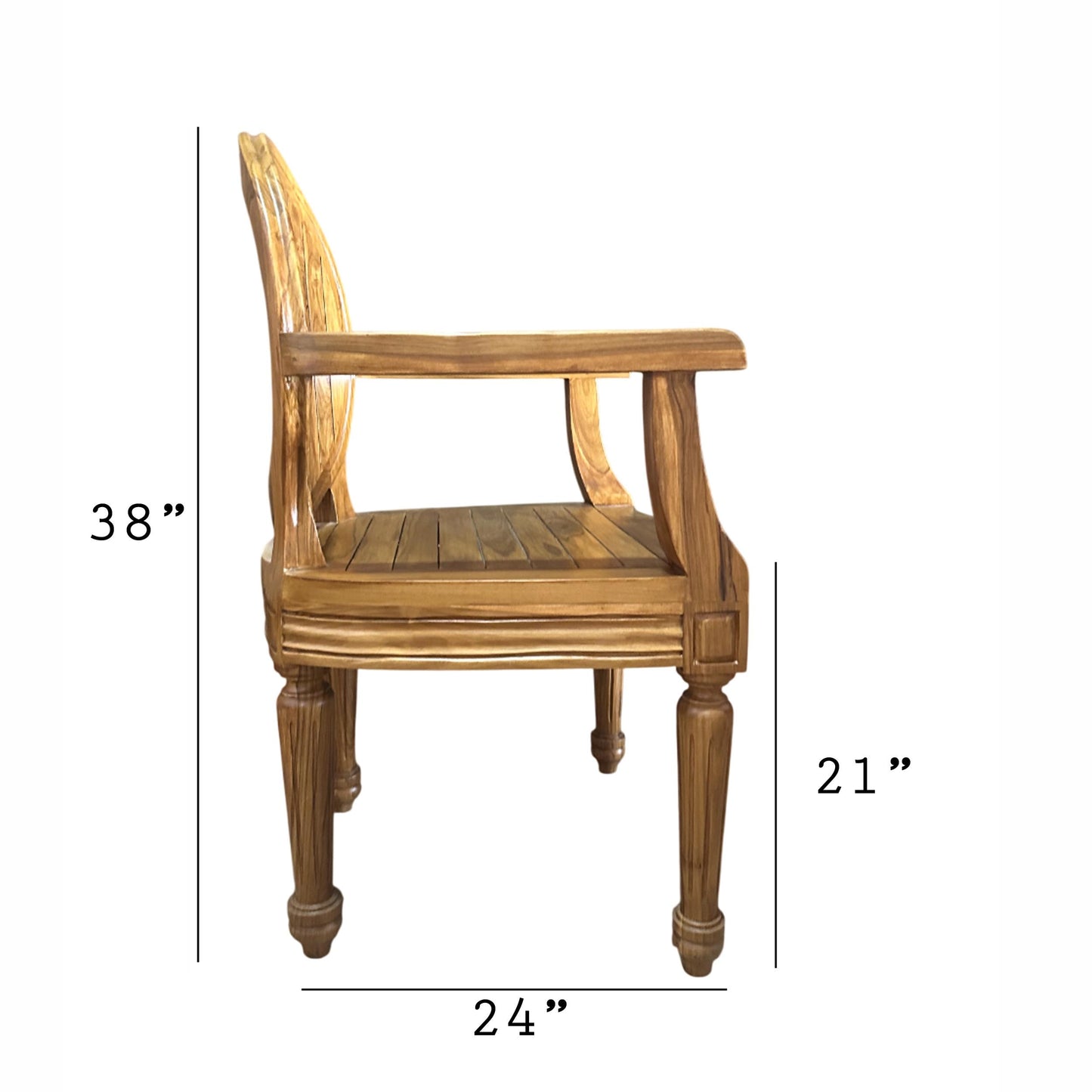 Wood Teak Chair for outdoor, handmade Natural Finished Wooden Solid chair