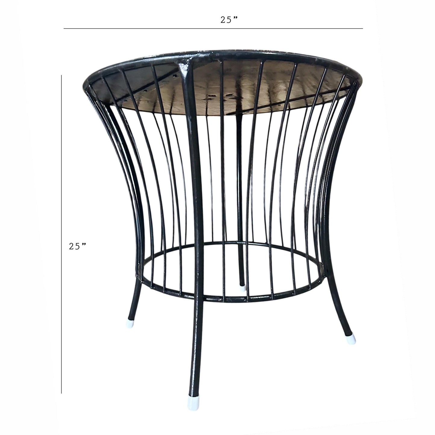 Hand Carved Mango Wood Coffee Table: Wrought Iron & Leaf Design