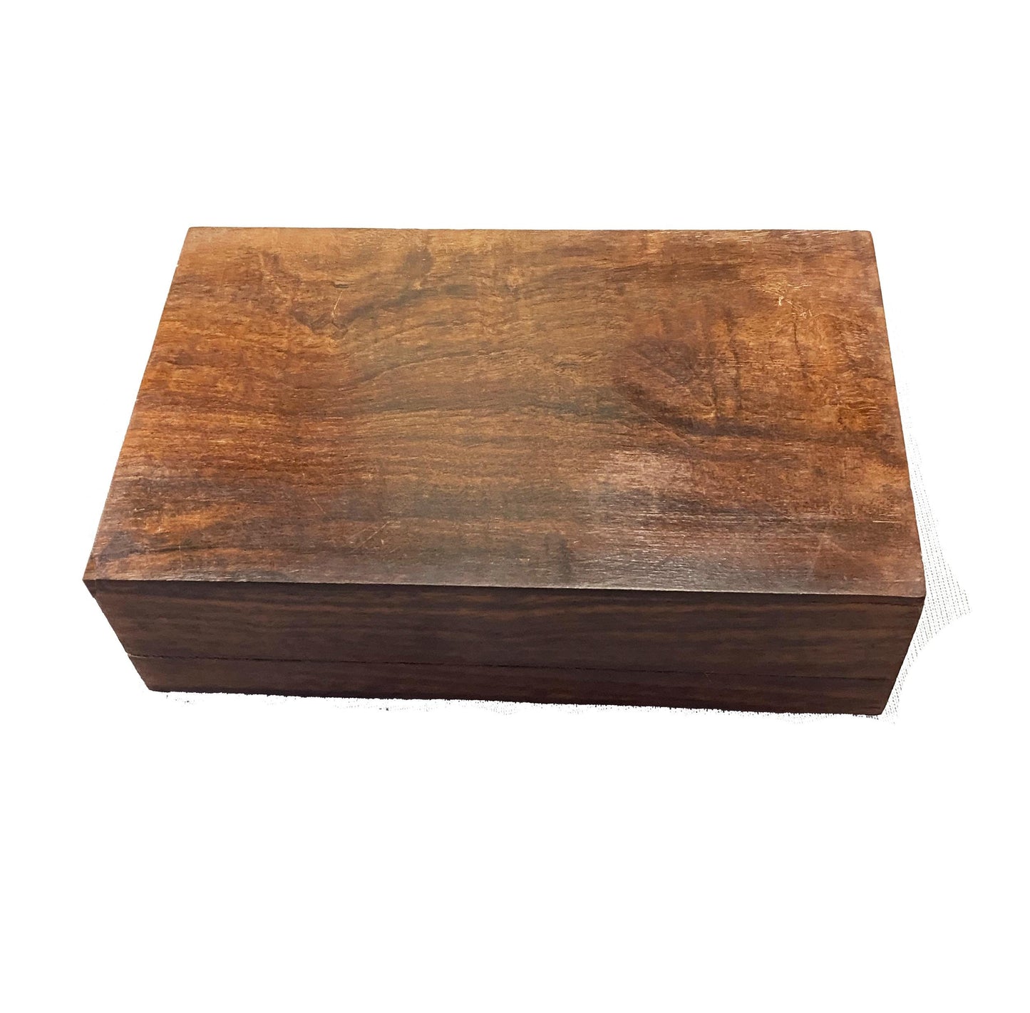 Handmade Wood Flower Carving Box: Mid-Century Jewelry Box