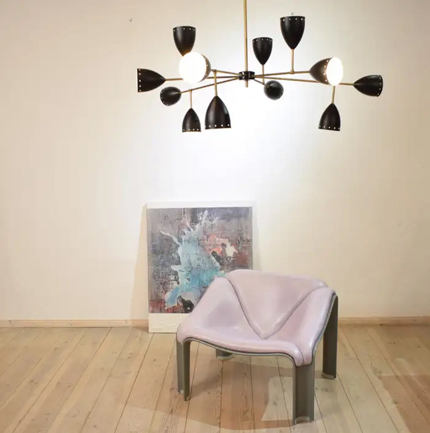 10 Light Modern Brass Ceiling light, handmade Italian fixture