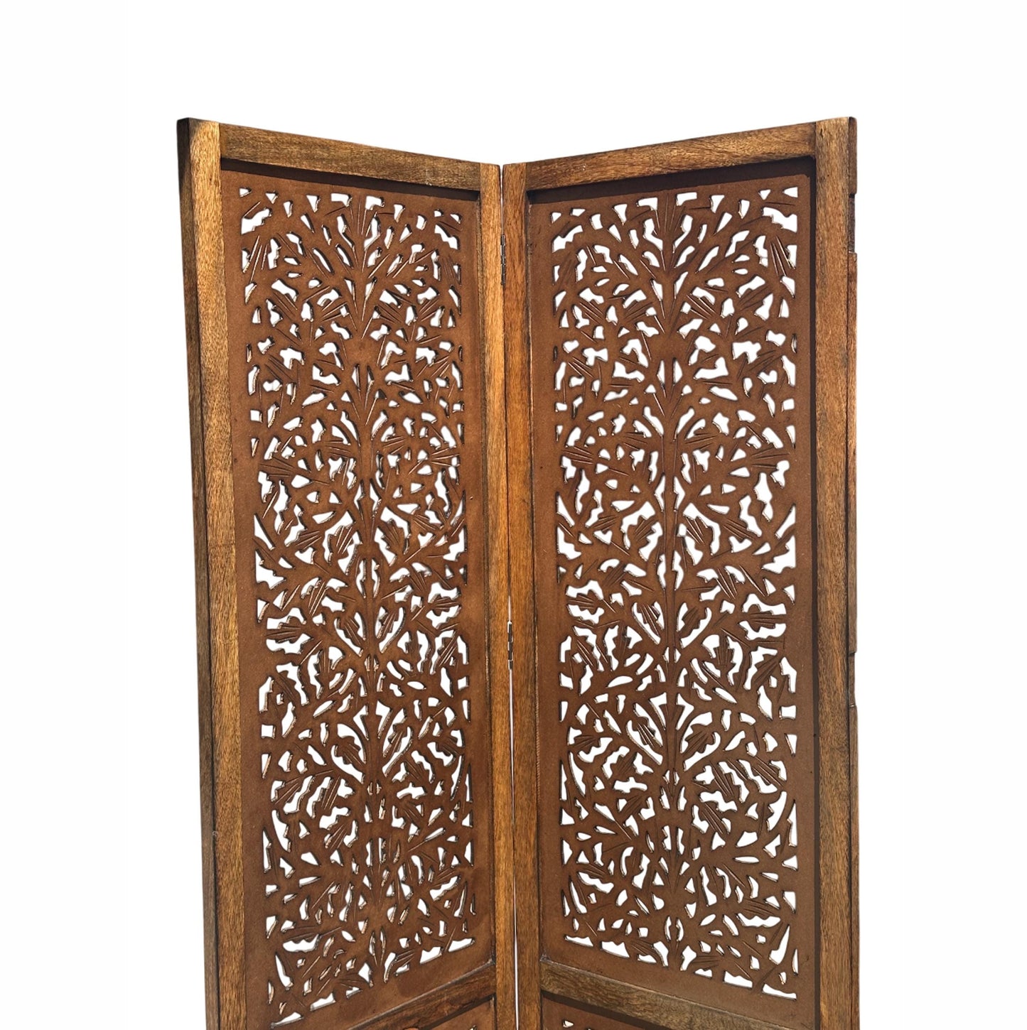 Mid century Big Mesh Design Wooden Folding Divider, Partition, Handmade Self standing separator