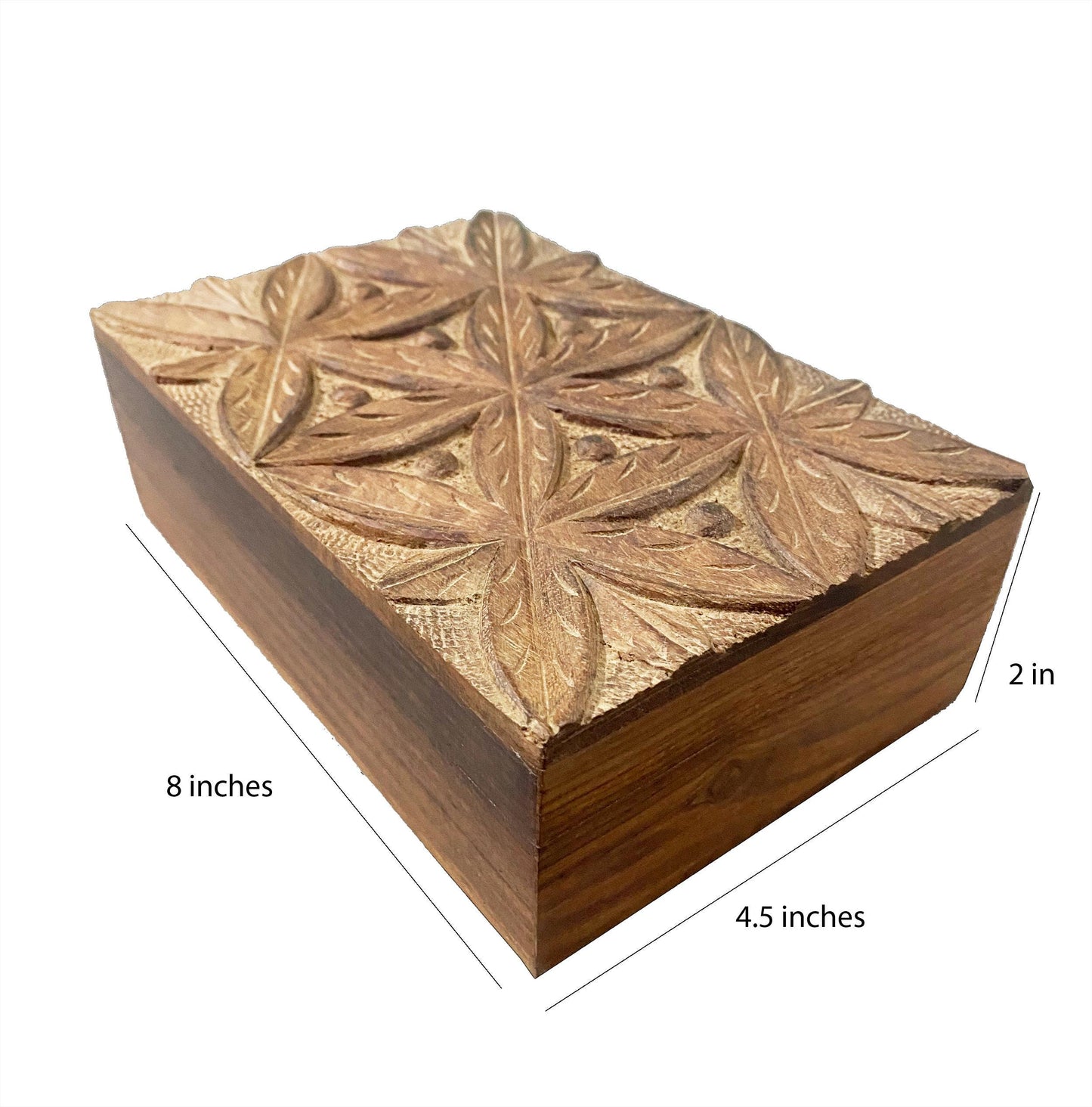 Handmade Wood Carving Box: Mid-Century Jewelry Box