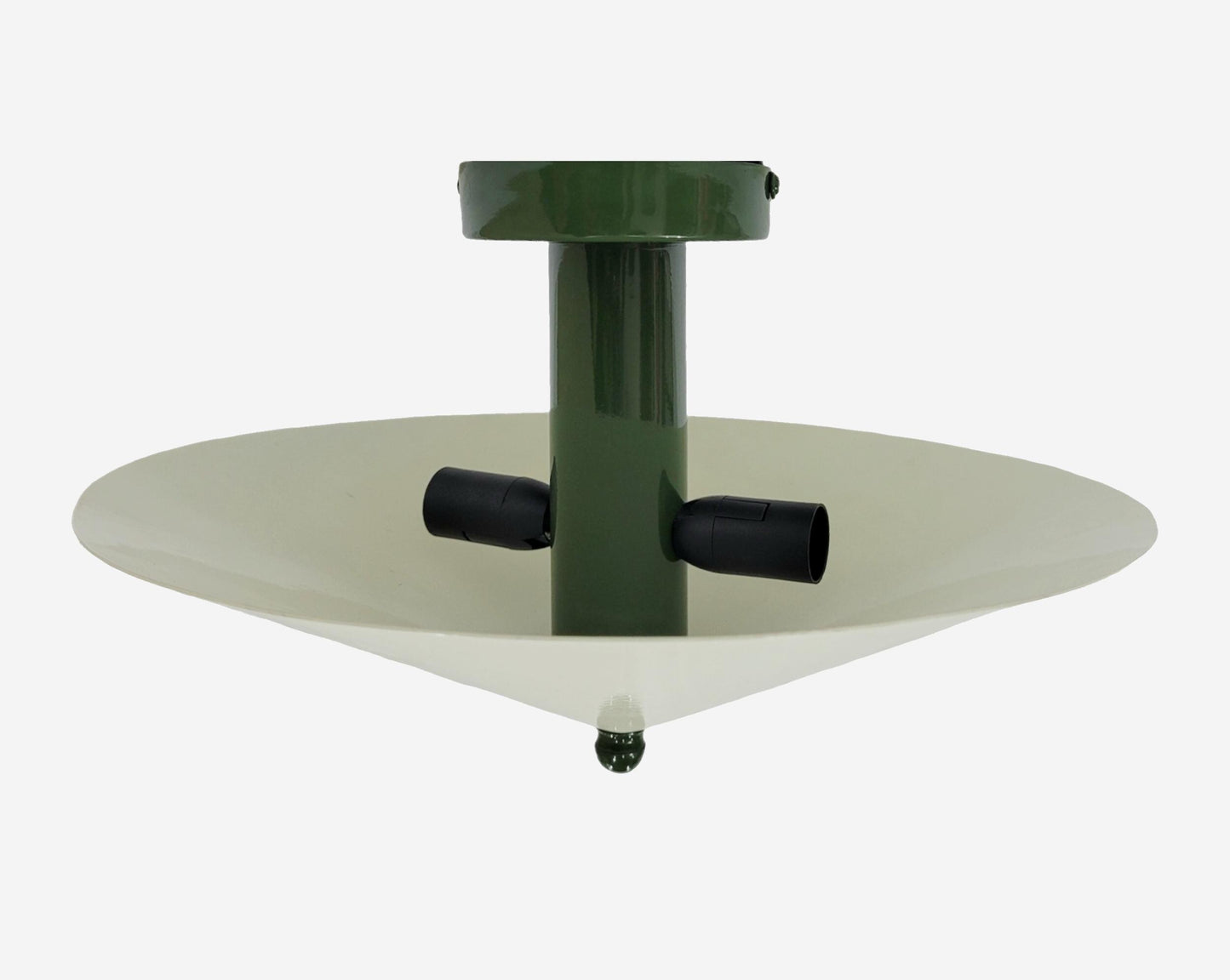 Handmade Brass 2-Light Flush Mount Ceiling Light: Mid-Century Italian Design