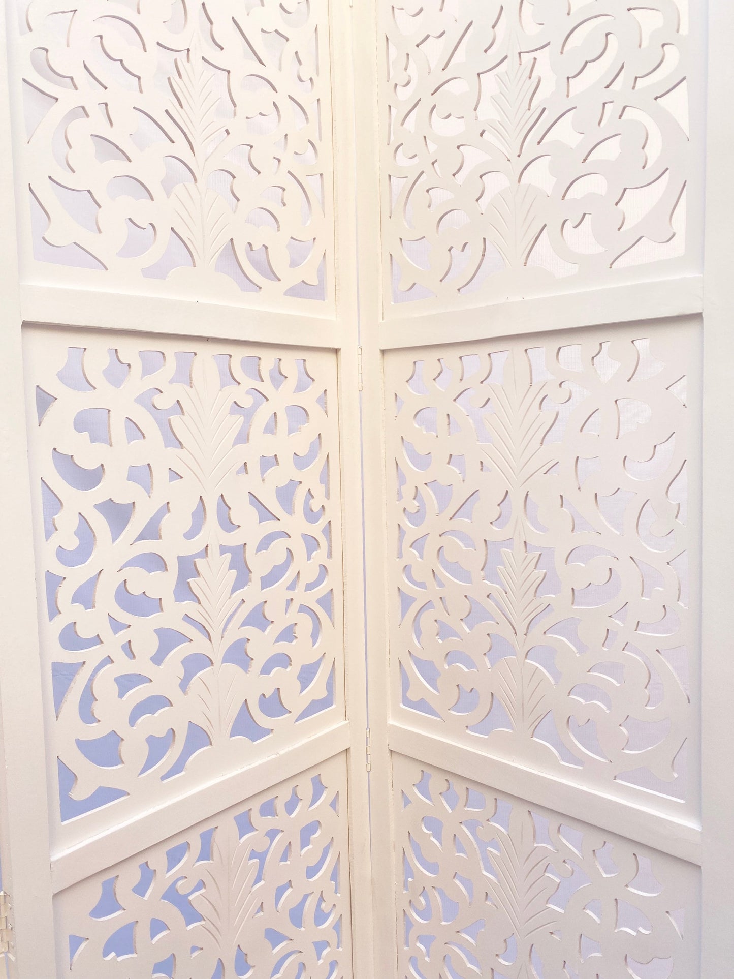 7 Feet tall flower Style Wooden Folding Divider, Partition, Handmade Self standing screen