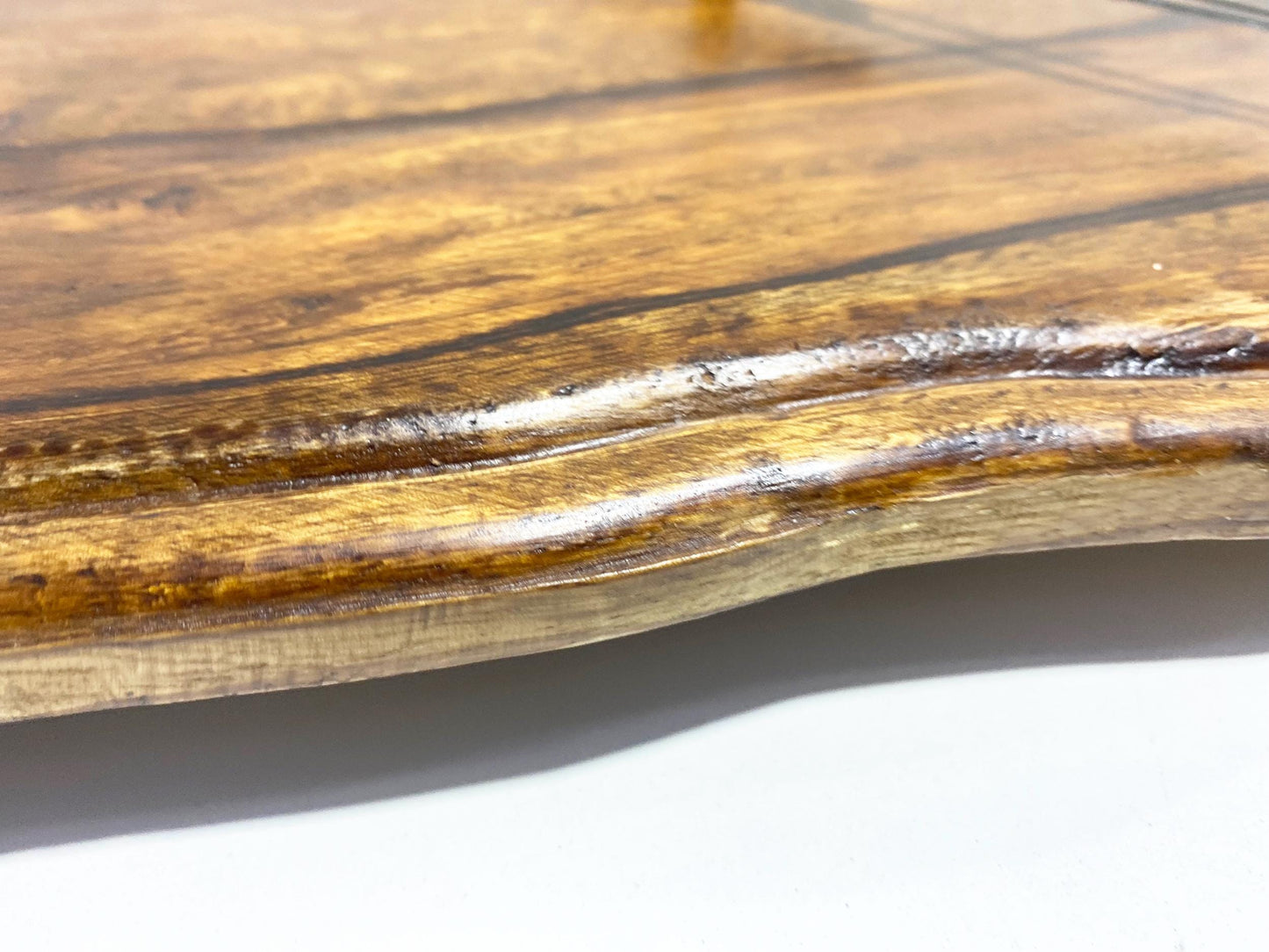 Handmade Mid-Century Modern Wooden Wall Clock with Chrome Ring