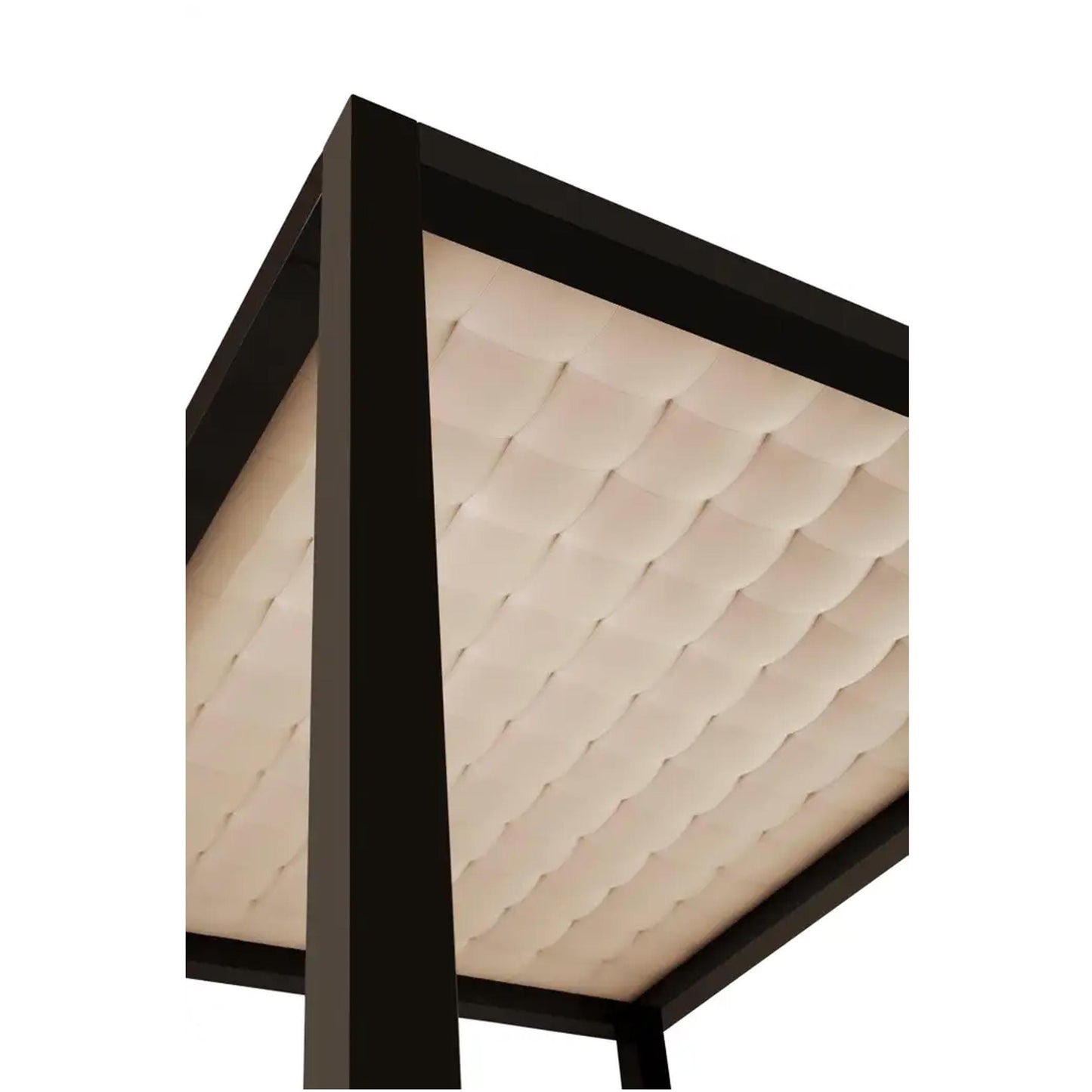 Handmade King Size Tufted Canopy Bed: Upholstered Bohemian Bed Frame