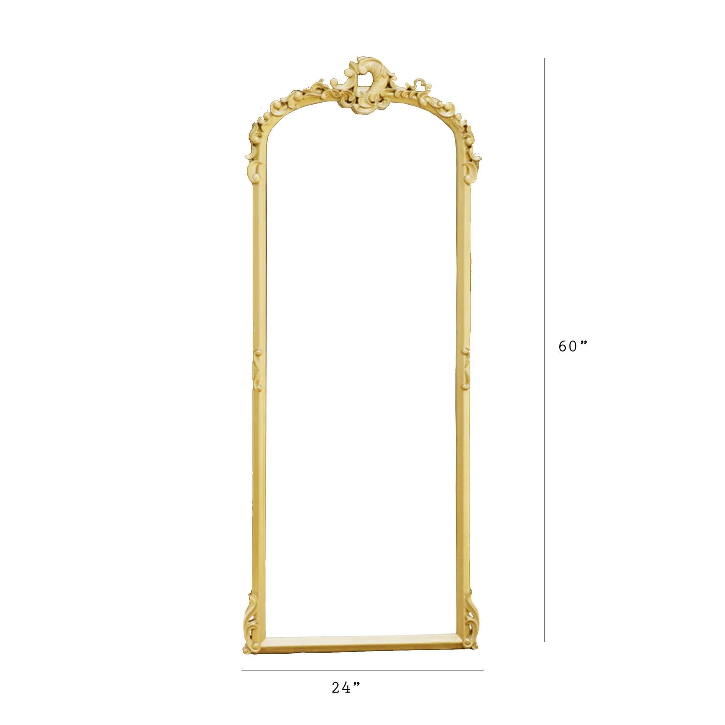 Handmade Royal Gold Wood Wall Mirror: Mid-Century Modern Decor (24x60 In.)