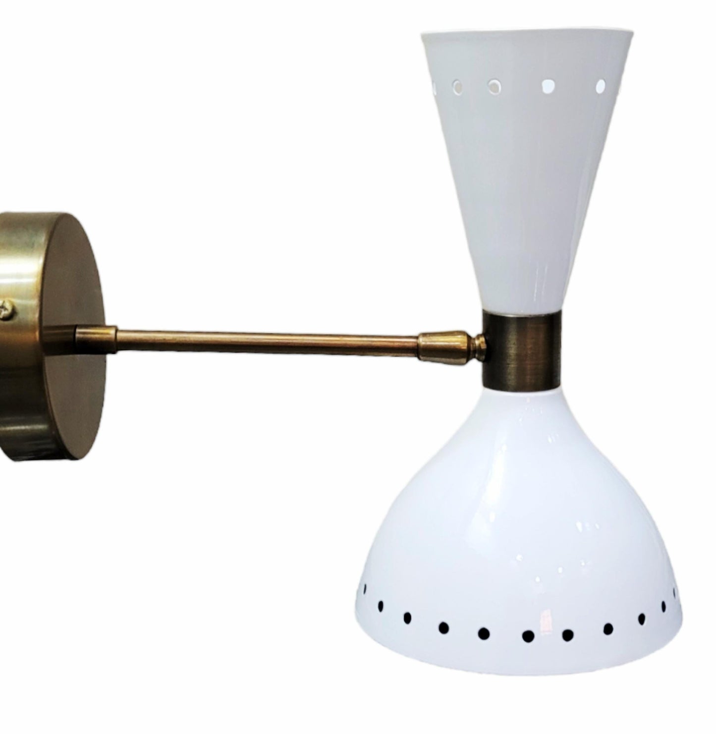 Antique Brass 2-Light Wall Sconce - Mid-Century Modern Light Fixture