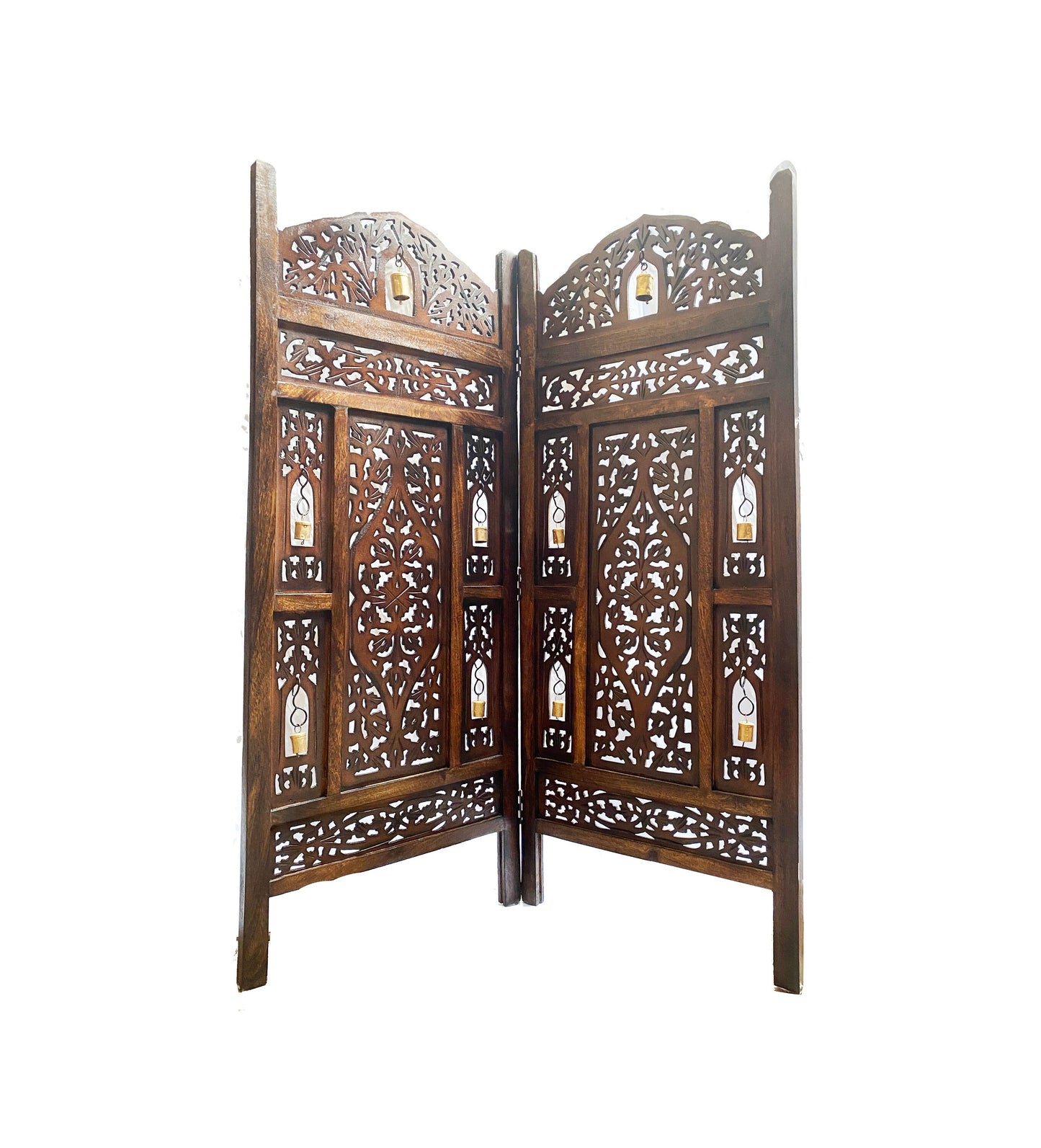 Mid century Bell Design Wooden Small Folding Divider, Partition, Handmade Self standing separator