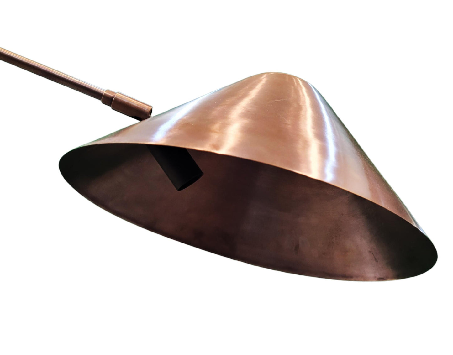 2 Brass Shade Ceiling light modern fixture, handmade mid-century Brass Chandelier