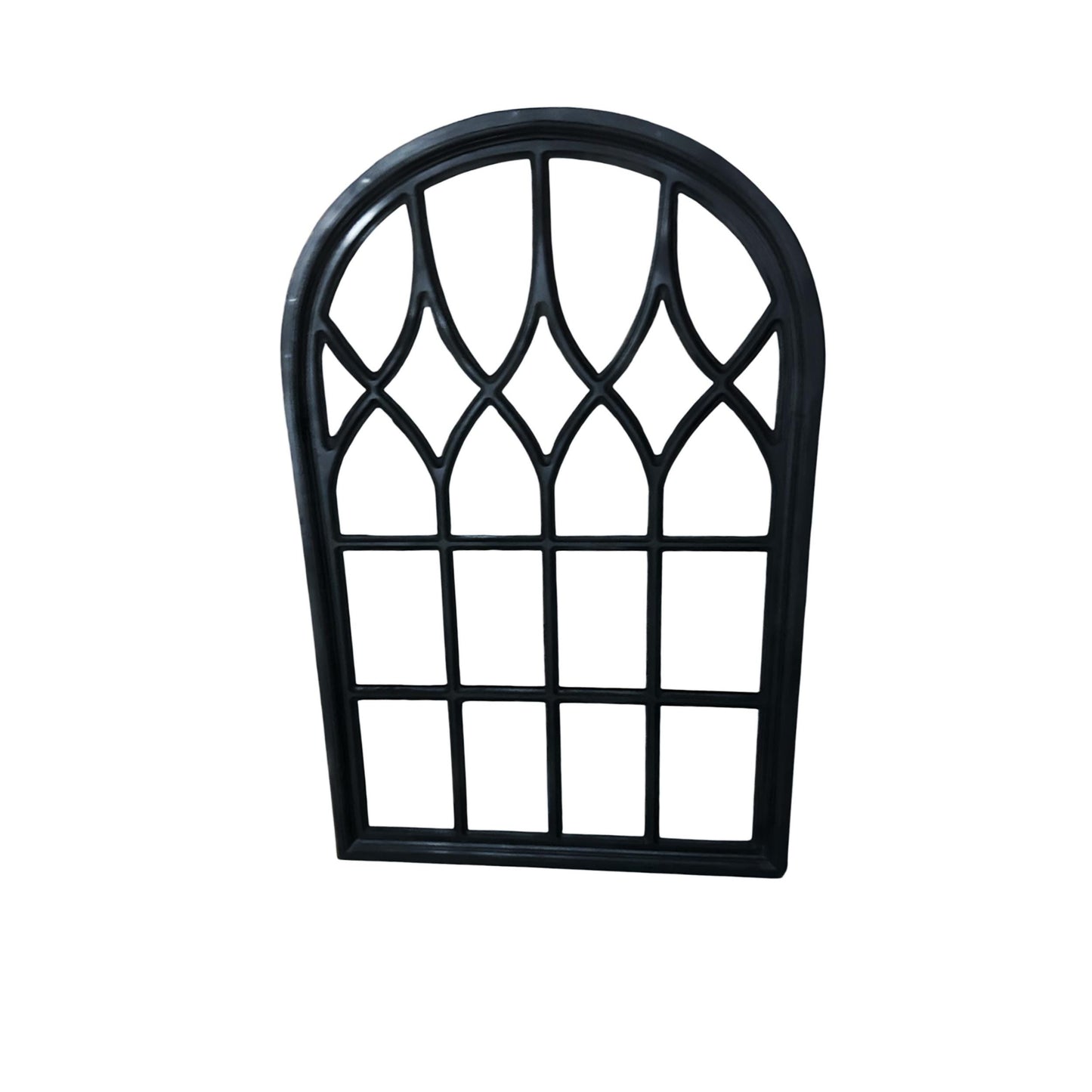 Handmade Black Wooden Arched Window Frame: Moroccan Decor (24x36 inches