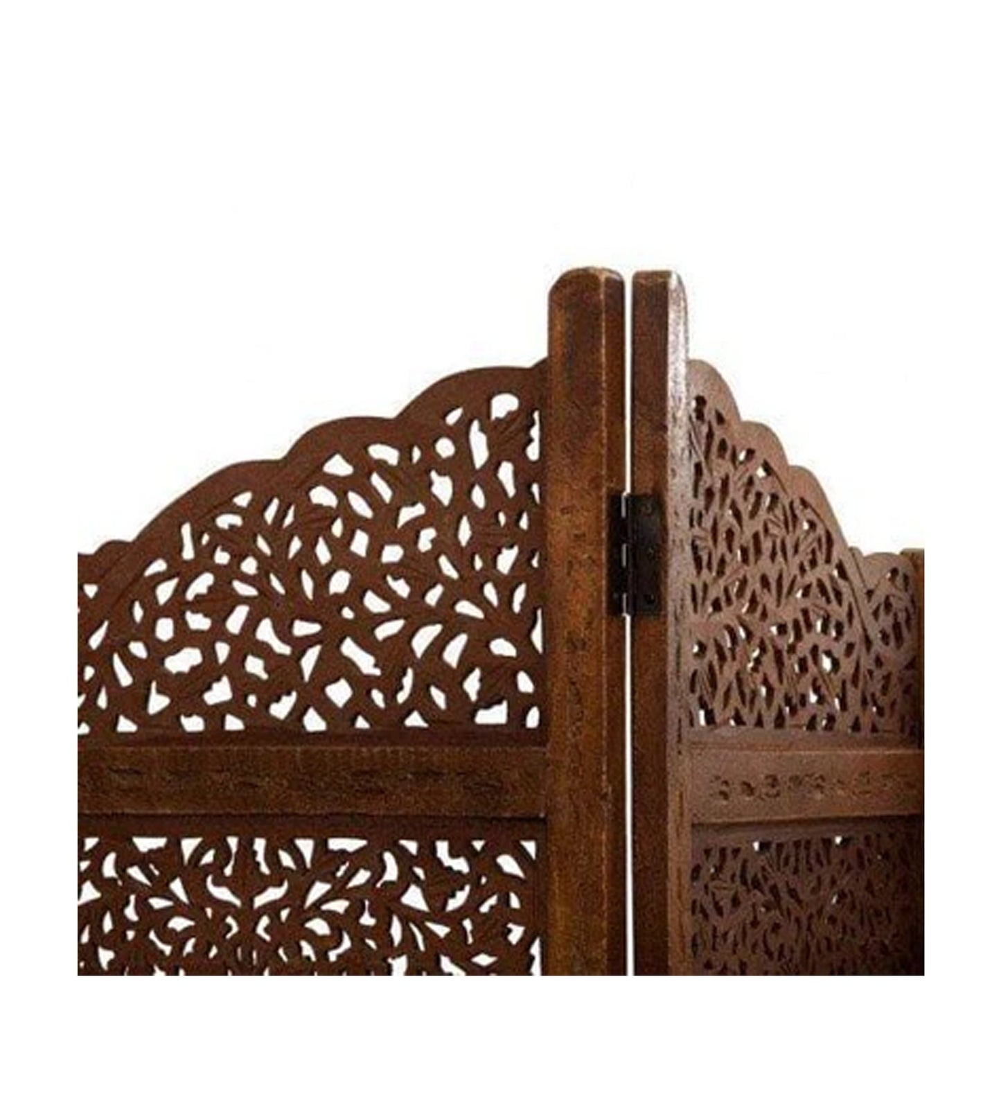 Handmade Wooden Room Divider: 4-Panel Folding Privacy Screen