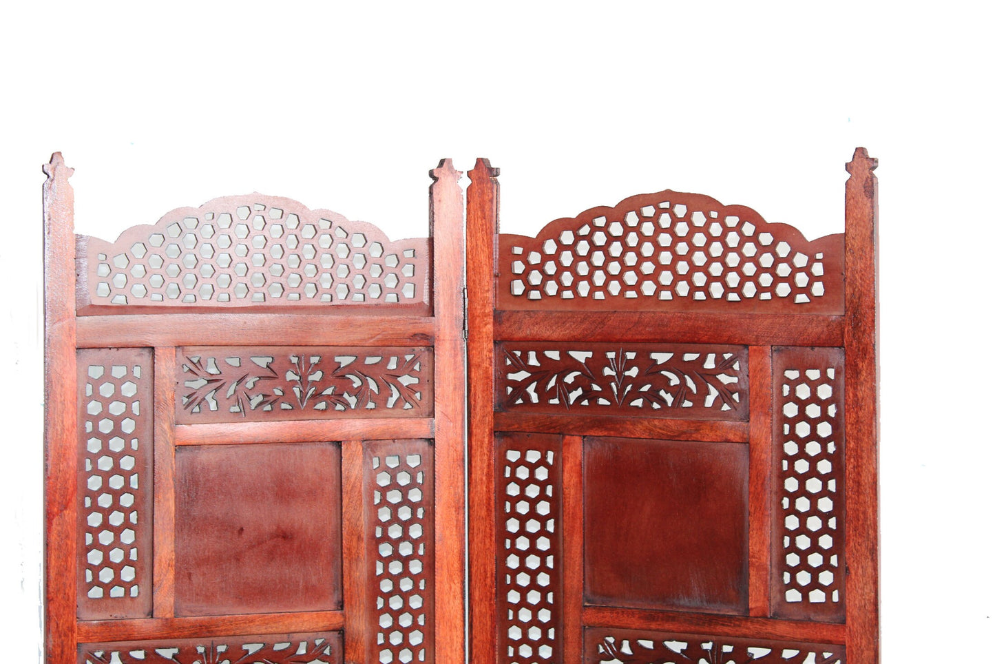 Mesh and block Style Wooden Folding Divider, Partition, Handmade Self standing separator