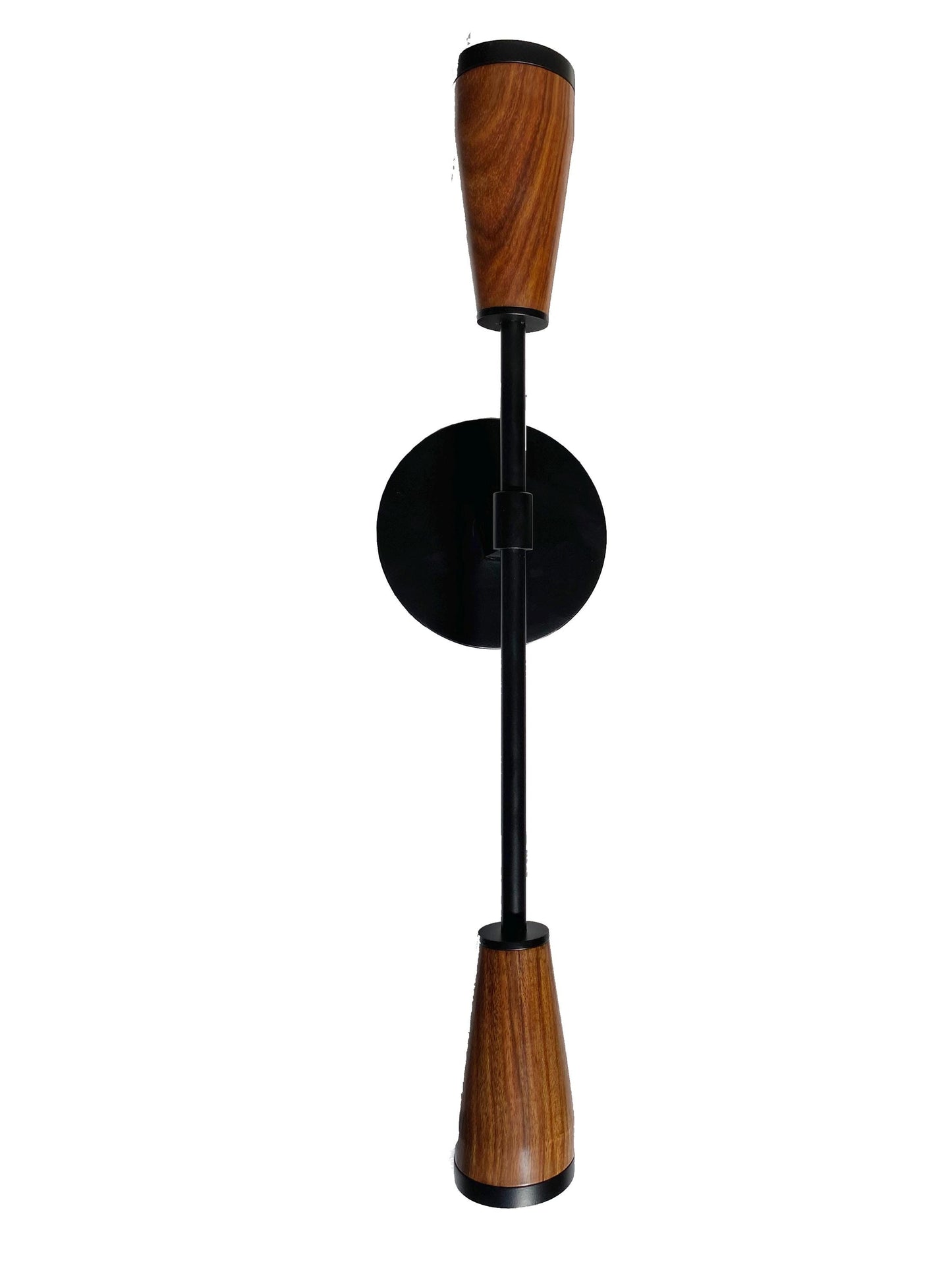 Mid-Century Modern Wall Sconce: Handmade Wooden & Brass Light