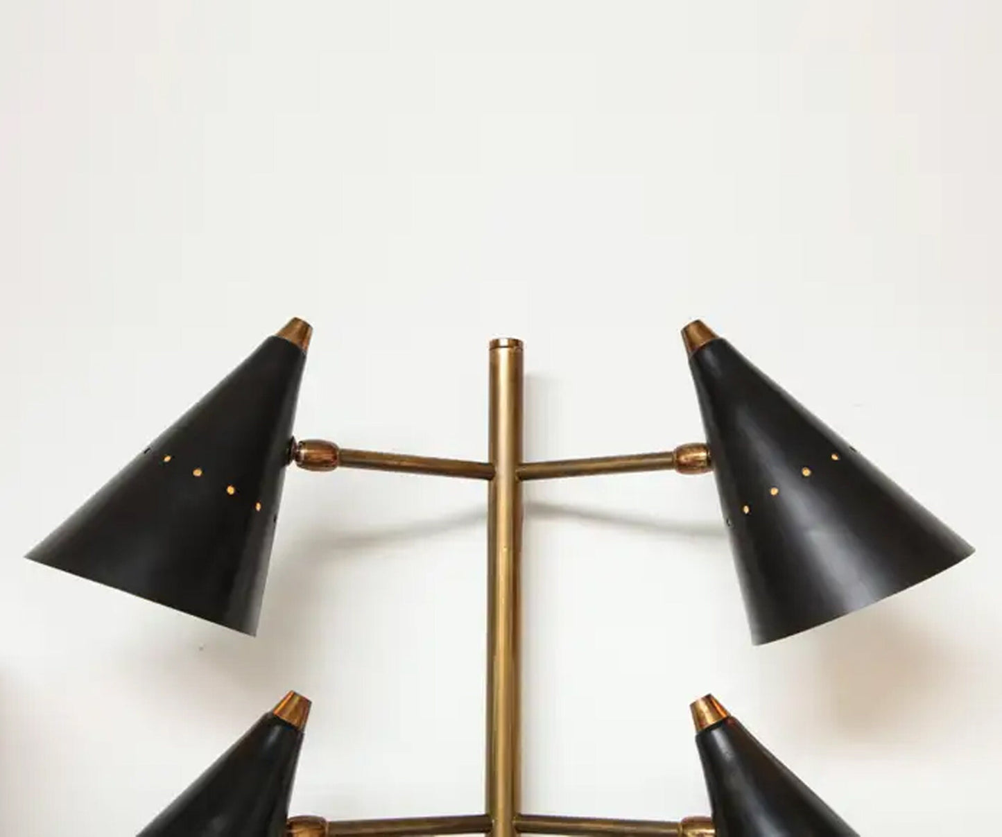 Stilnovo Style Brass Wall Sconce Pair: Handmade Modern Lighting