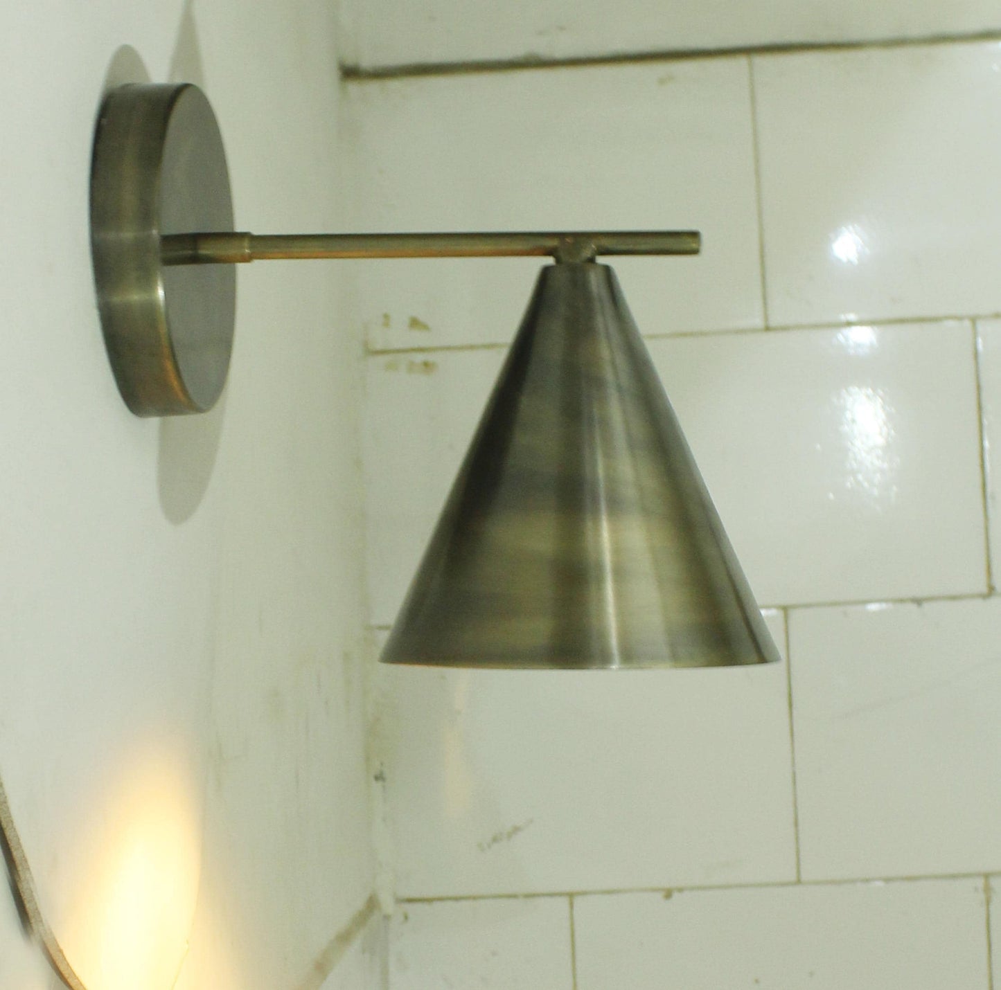 Handmade Italian Brass Wall Sconce: Mid-Century Modern Light