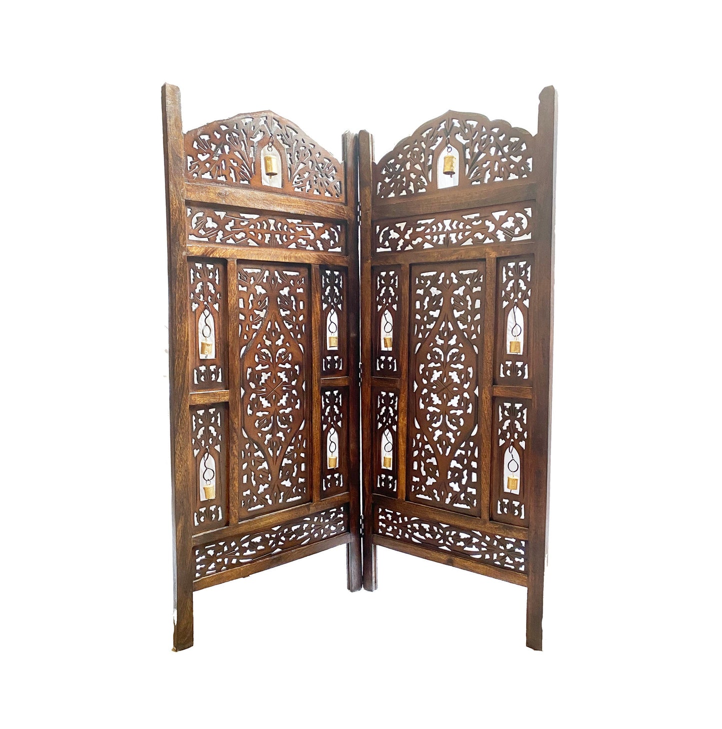 Mid century Bell Design Wooden Small Folding Divider, Partition, Handmade Self standing separator