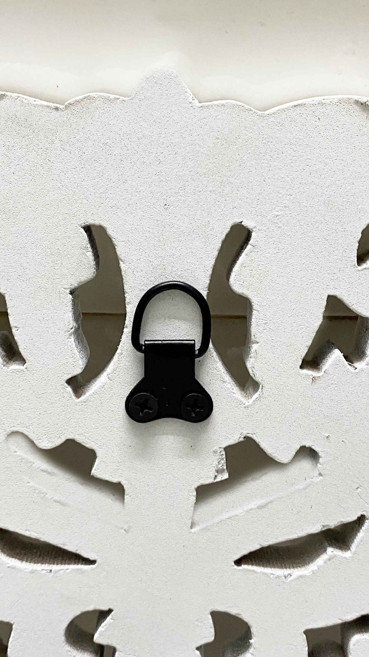 Handmade Carved Wood Mirror Frame: White Wall Hanging Decor