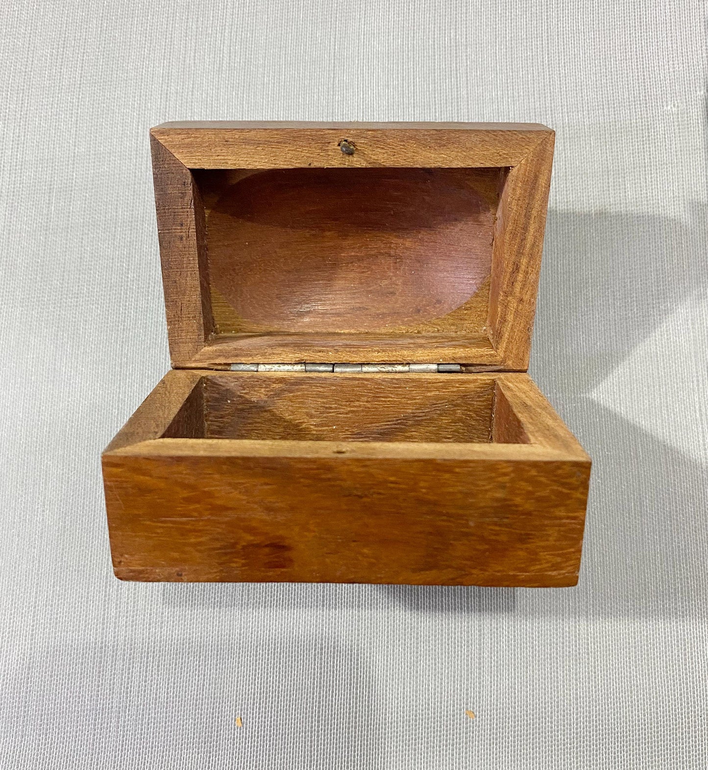 Handmade Carved Wood Box: Asymmetric Design, Gold Finish