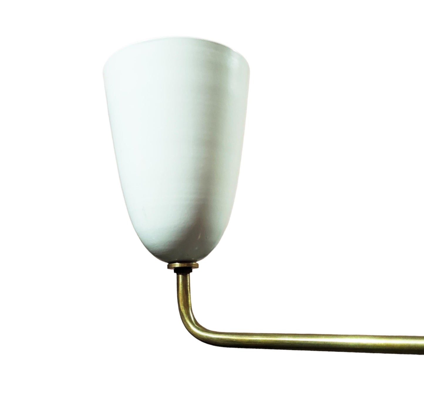 Handmade Brass 3-Arm Chandelier: Mid-Century Modern Wooden Ball Ceiling Light