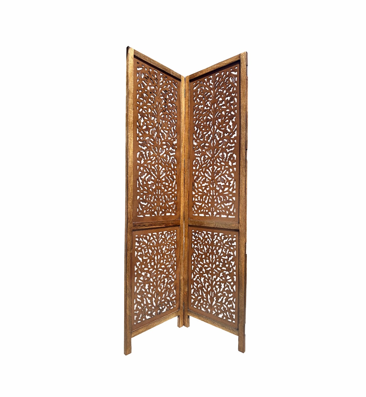 Mid century Big Mesh Design Wooden Folding Divider, Partition, Handmade Self standing separator