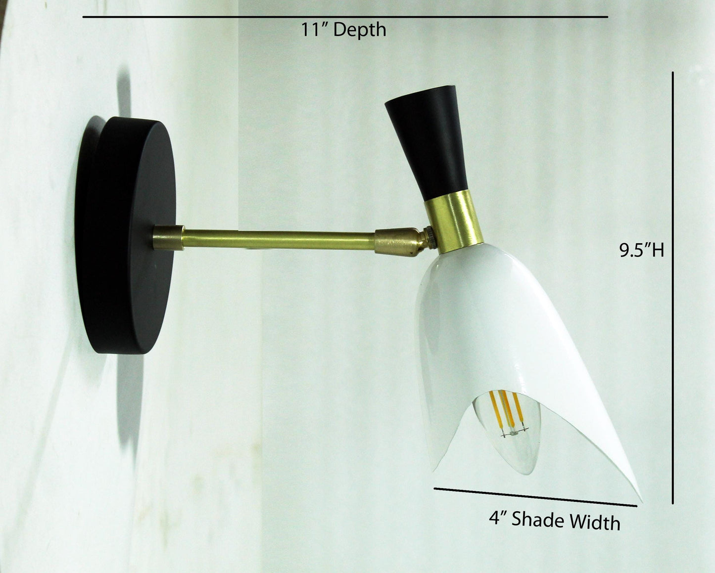 Handmade Italian Brass Wall Sconce: Mid-Century Modern Light Fixture