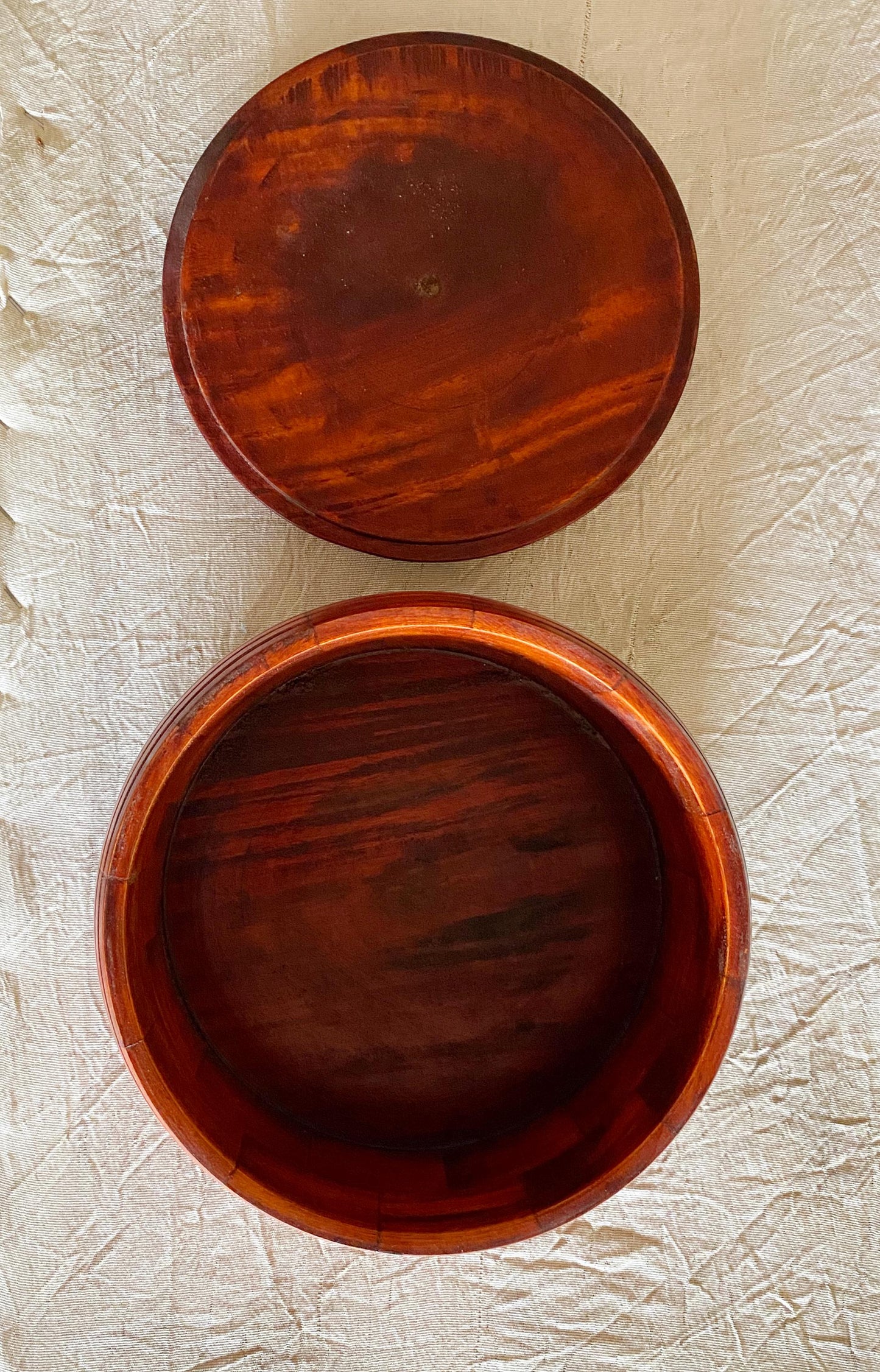 Handmade Teak Wood Casserole Dish with Lid - Brown Roti Chapati Box