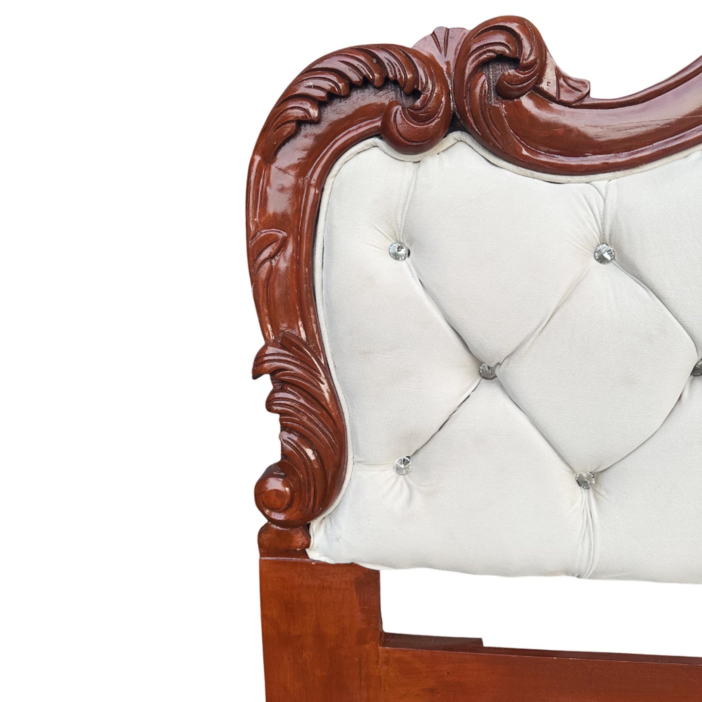 Handmade 20th Century Rococo Headboard, Queen French Louis XV wooden headboard