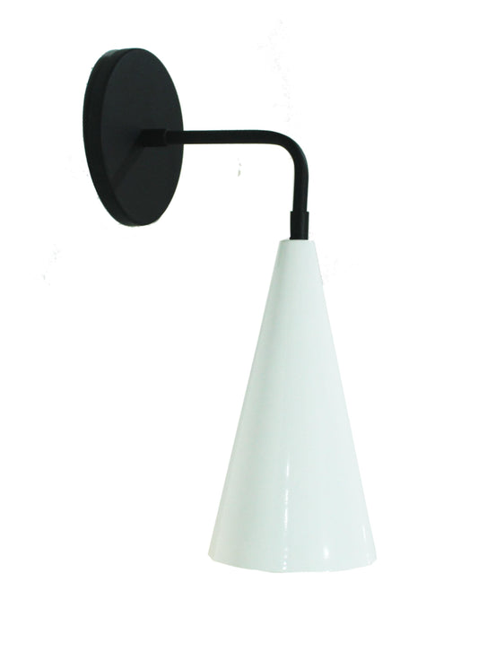 Handmade Italian Cone Wall Sconce: Mid-Century Modern Brass Shade