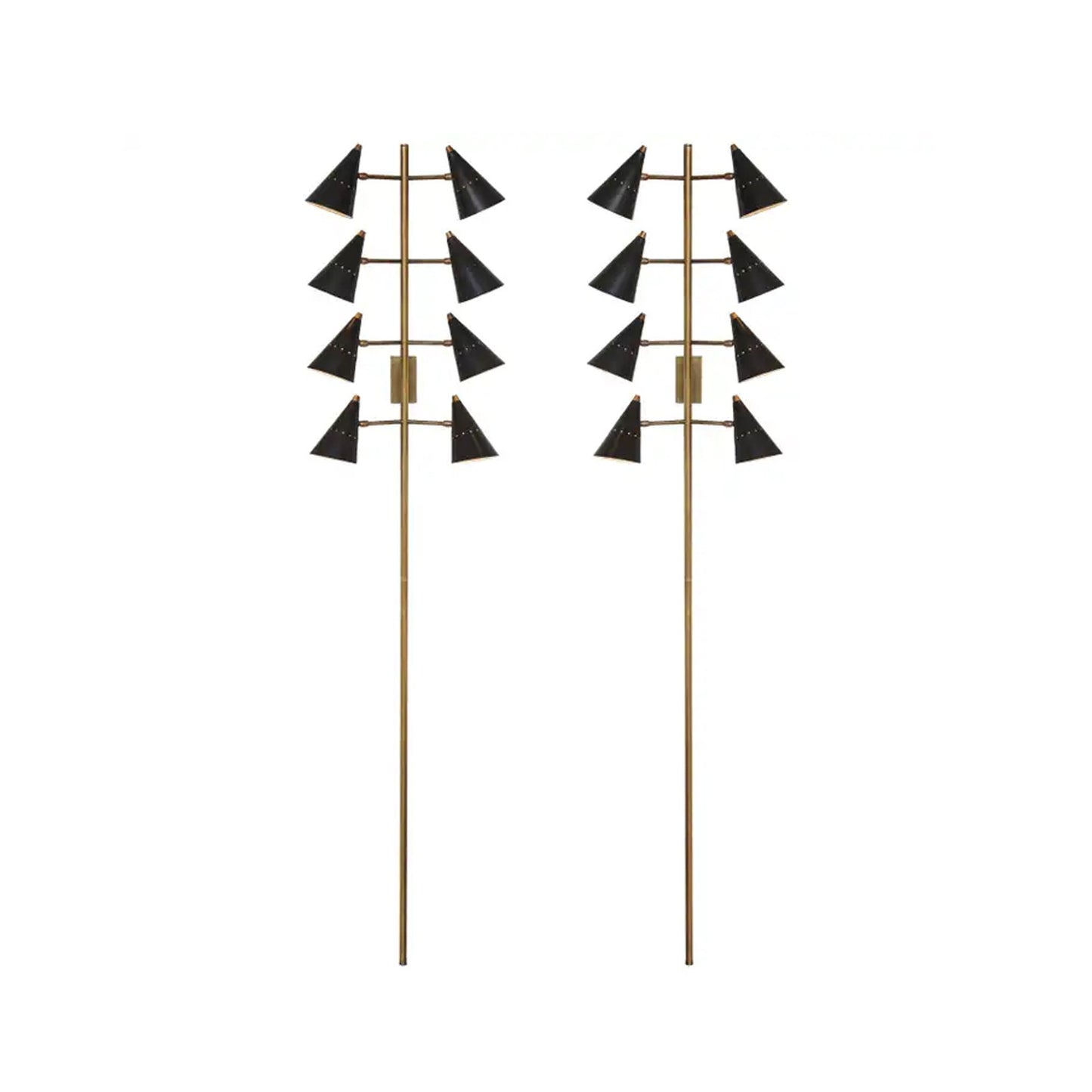 Stilnovo Style Brass Wall Sconce Pair: Handmade Modern Lighting