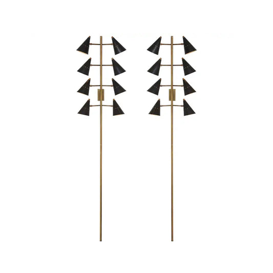 Stilnovo Style Brass Wall Sconce Pair: Handmade Modern Lighting