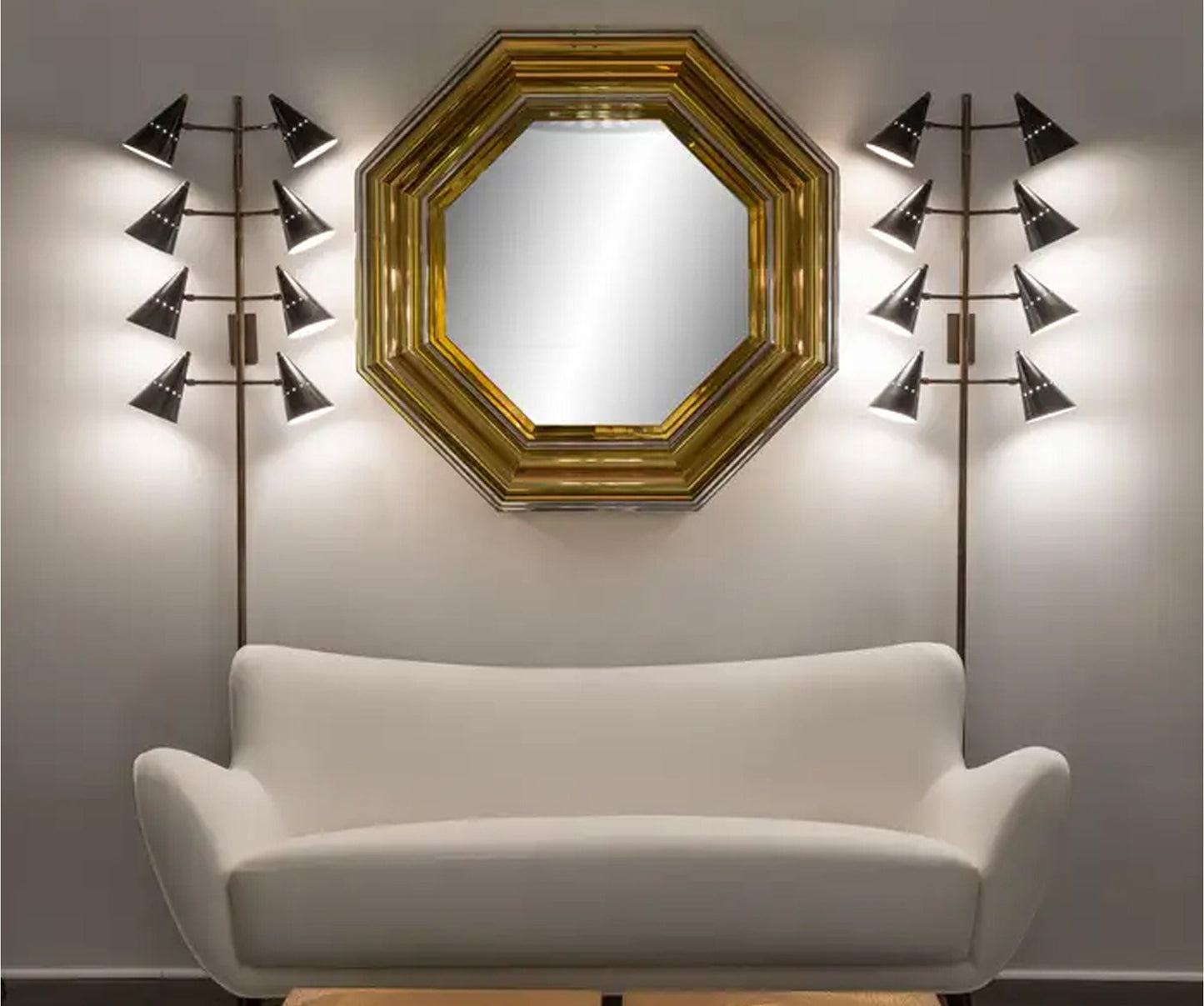 Stilnovo Style Brass Wall Sconce Pair: Handmade Modern Lighting