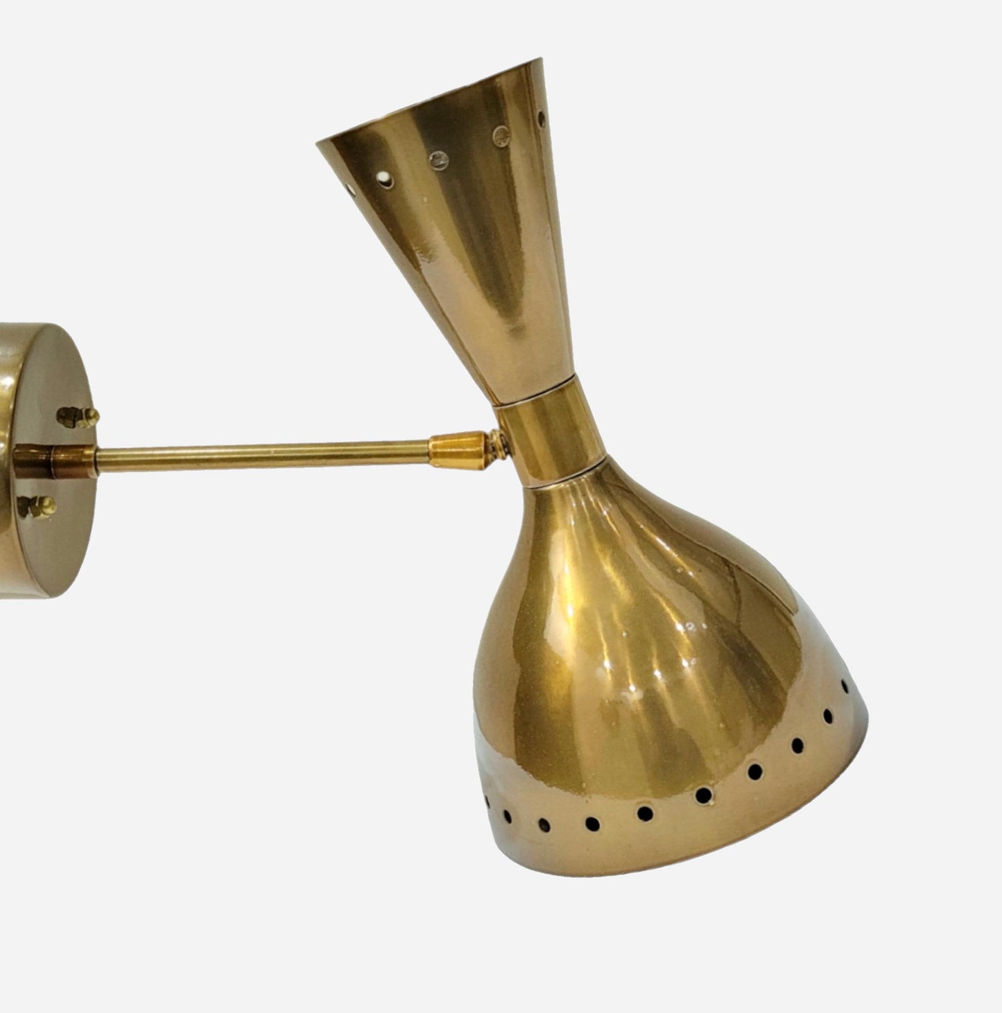 Antique Brass 2-Light Wall Sconce - Mid-Century Modern Light Fixture