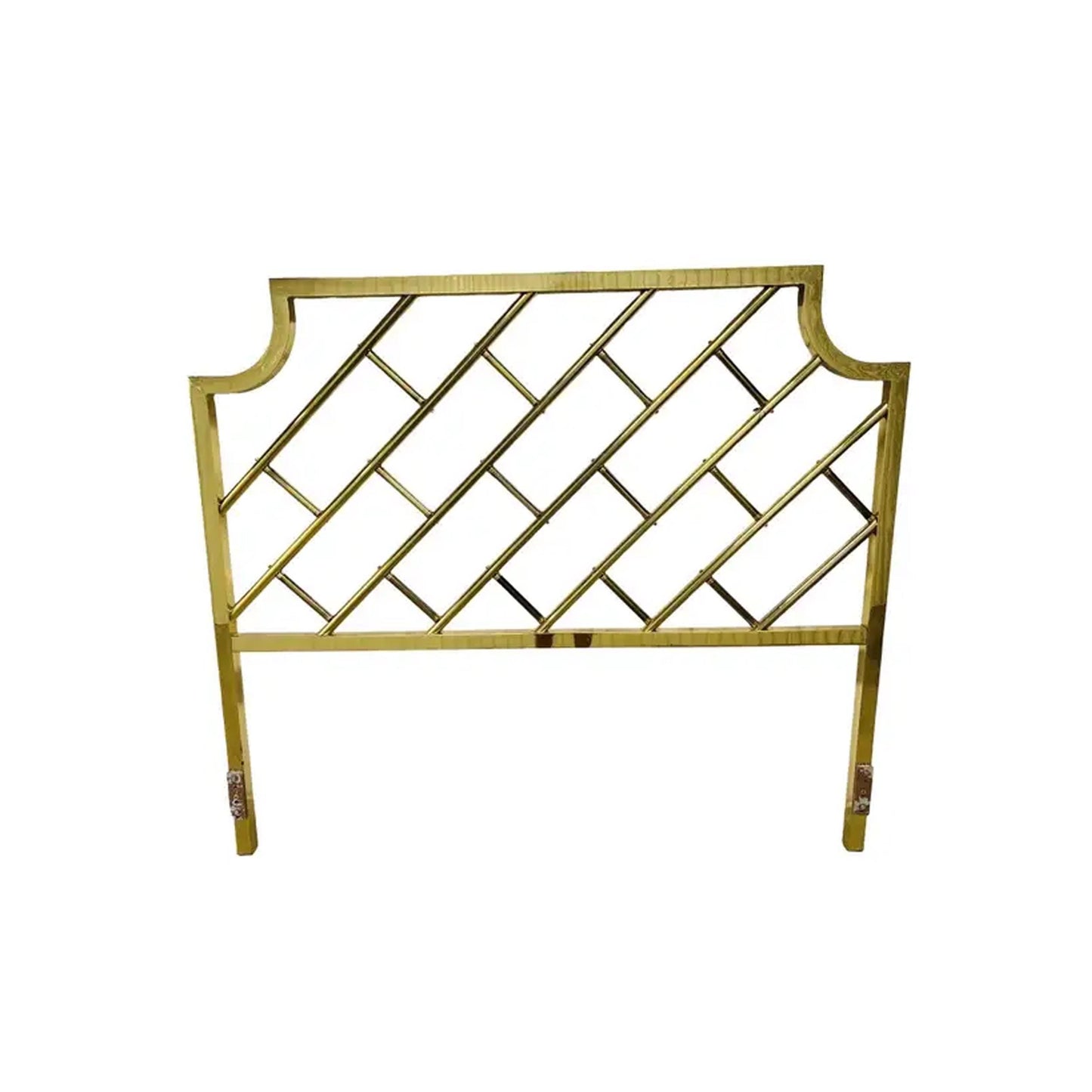 Mid Century Brass King Headboard: Handmade Rococo Louis XV Style