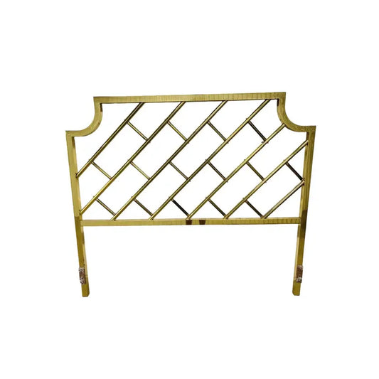 Mid Century Brass King Headboard: Handmade Rococo Louis XV Style
