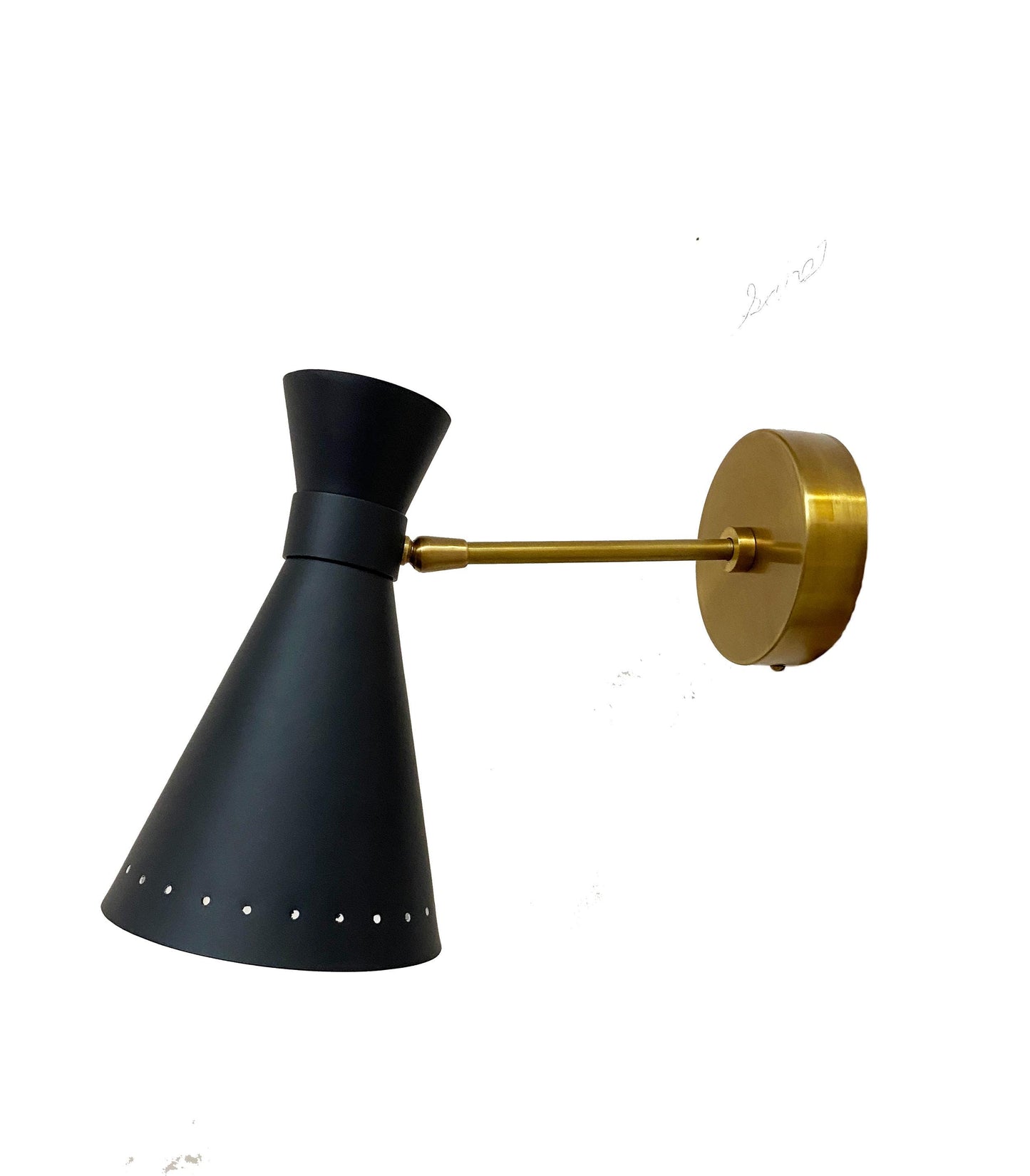 Handmade Brass Wall Sconce: Matte Black Italian Light Fixture