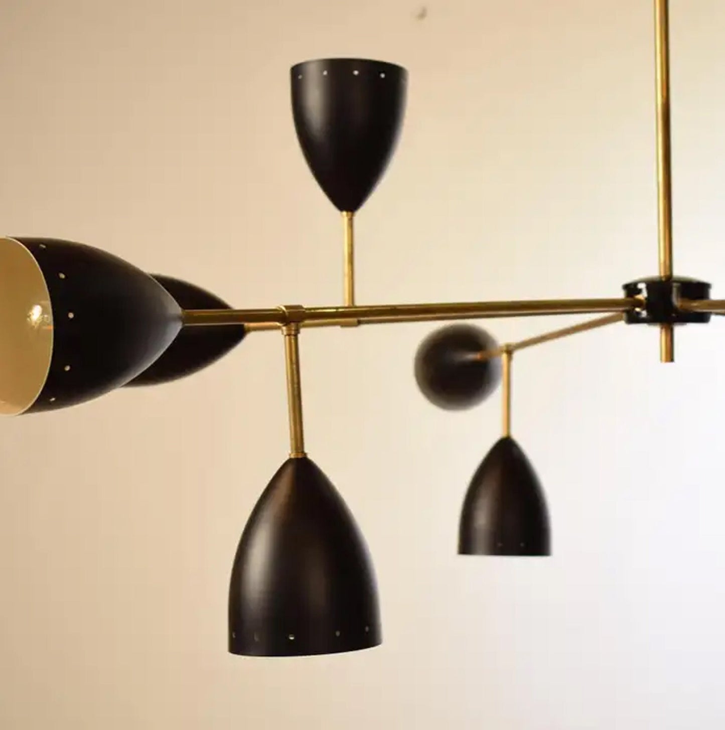 10 Light Modern Brass Ceiling light, handmade Italian fixture