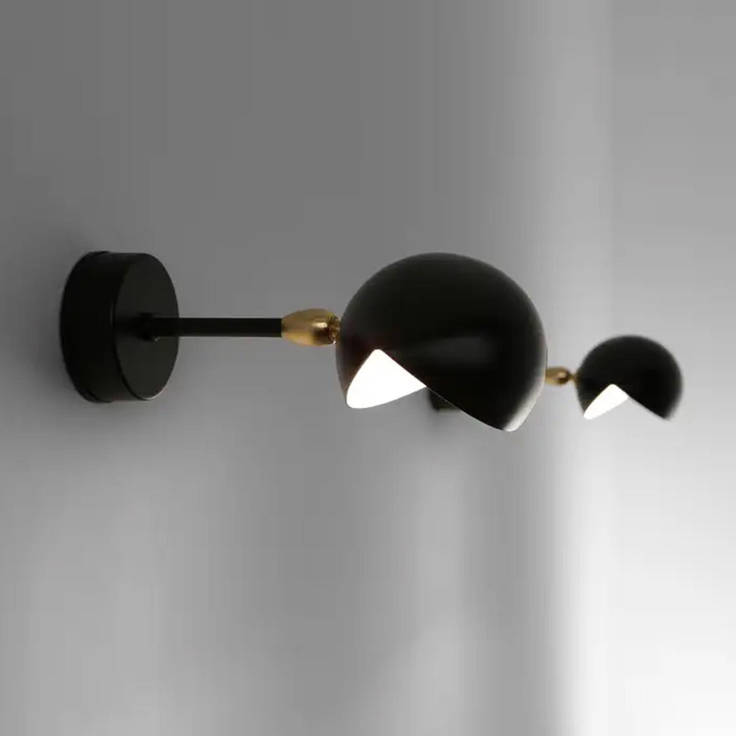 Brass Eye Wall sconce, Handmade Modern Curved disk sconce