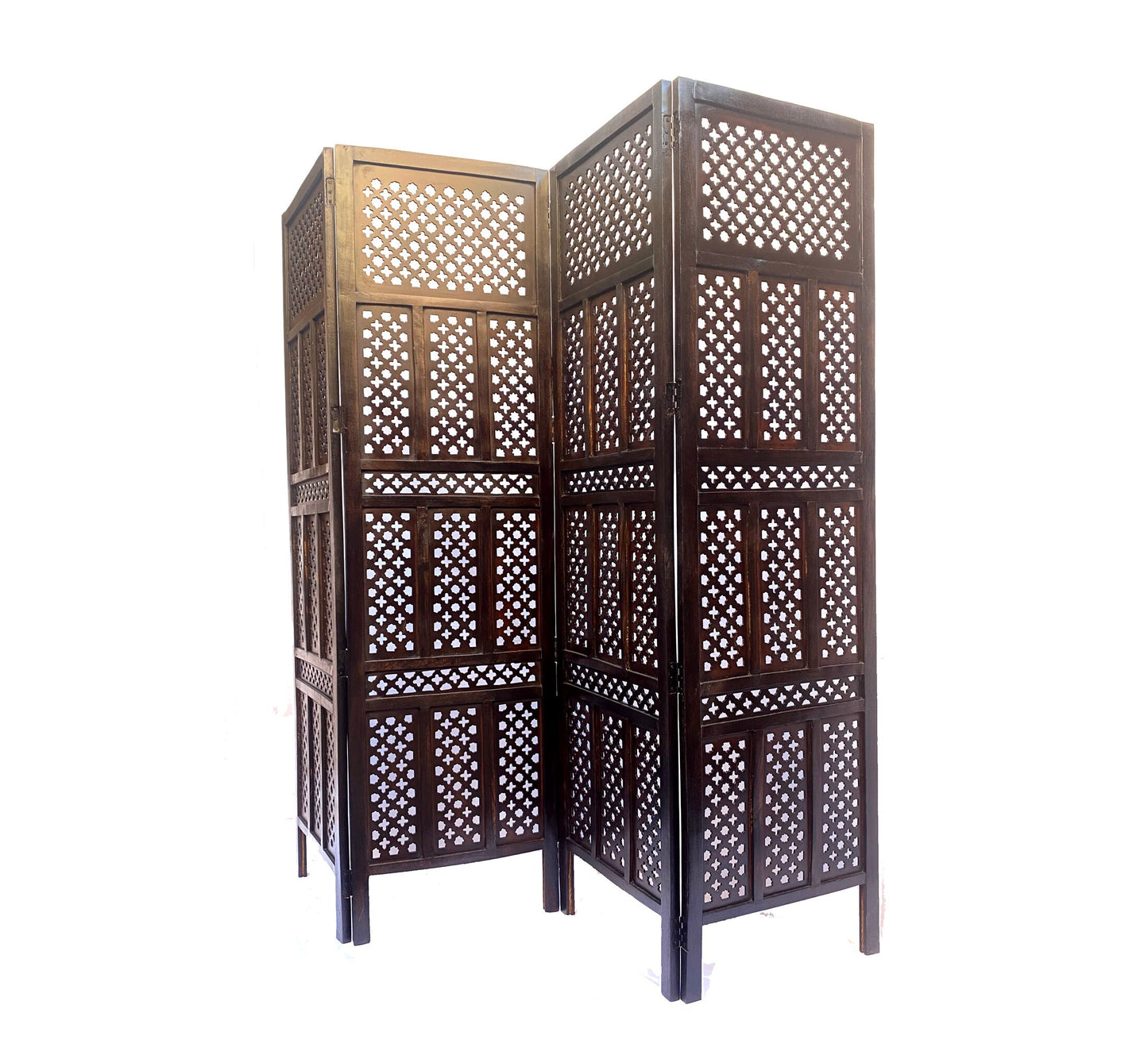 Mid century Walnut Wooden Folding Divider, Partition, Handmade Self standing saperater