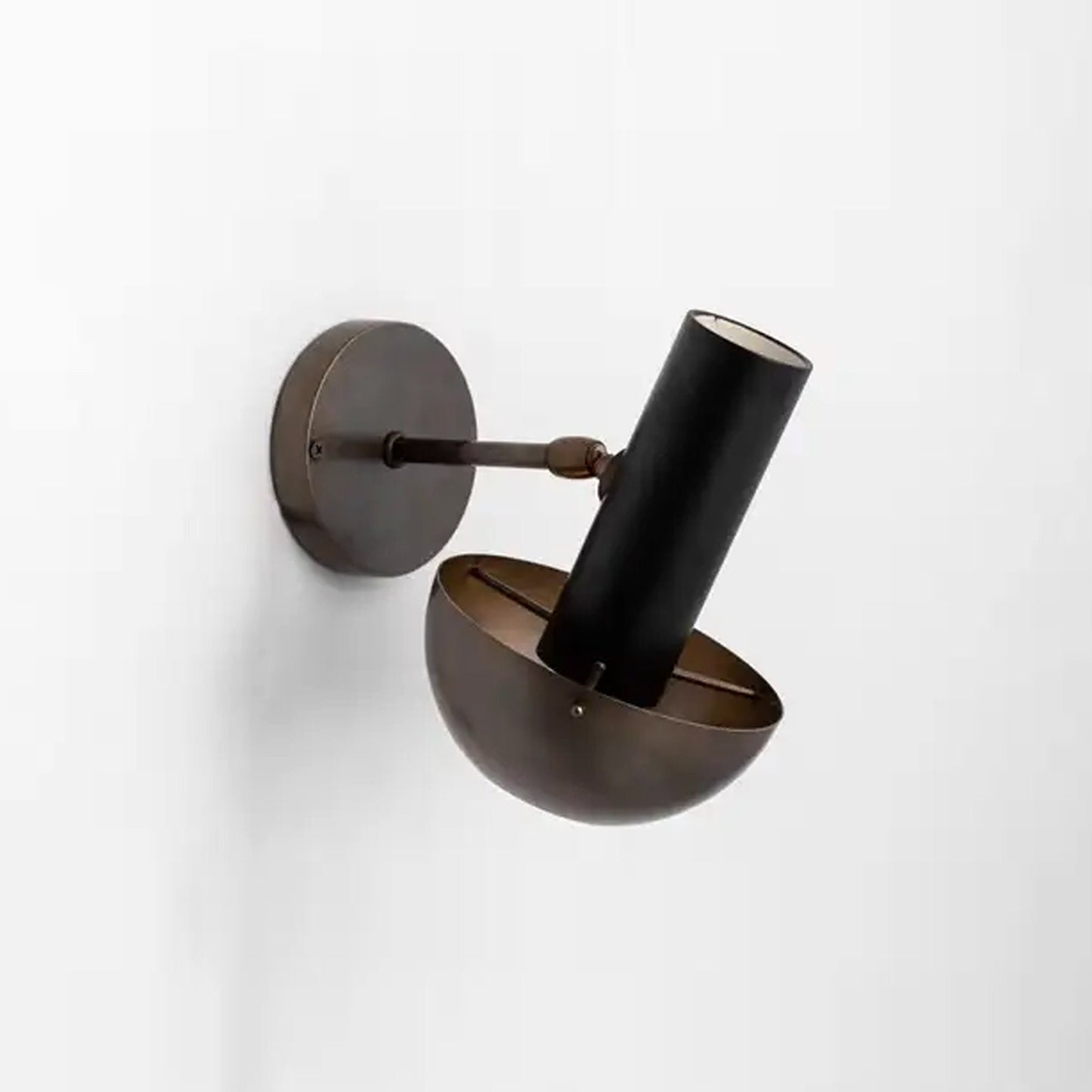 Italian Antique patina Brass Wall sconce, handmade modern black brass wall light fixture