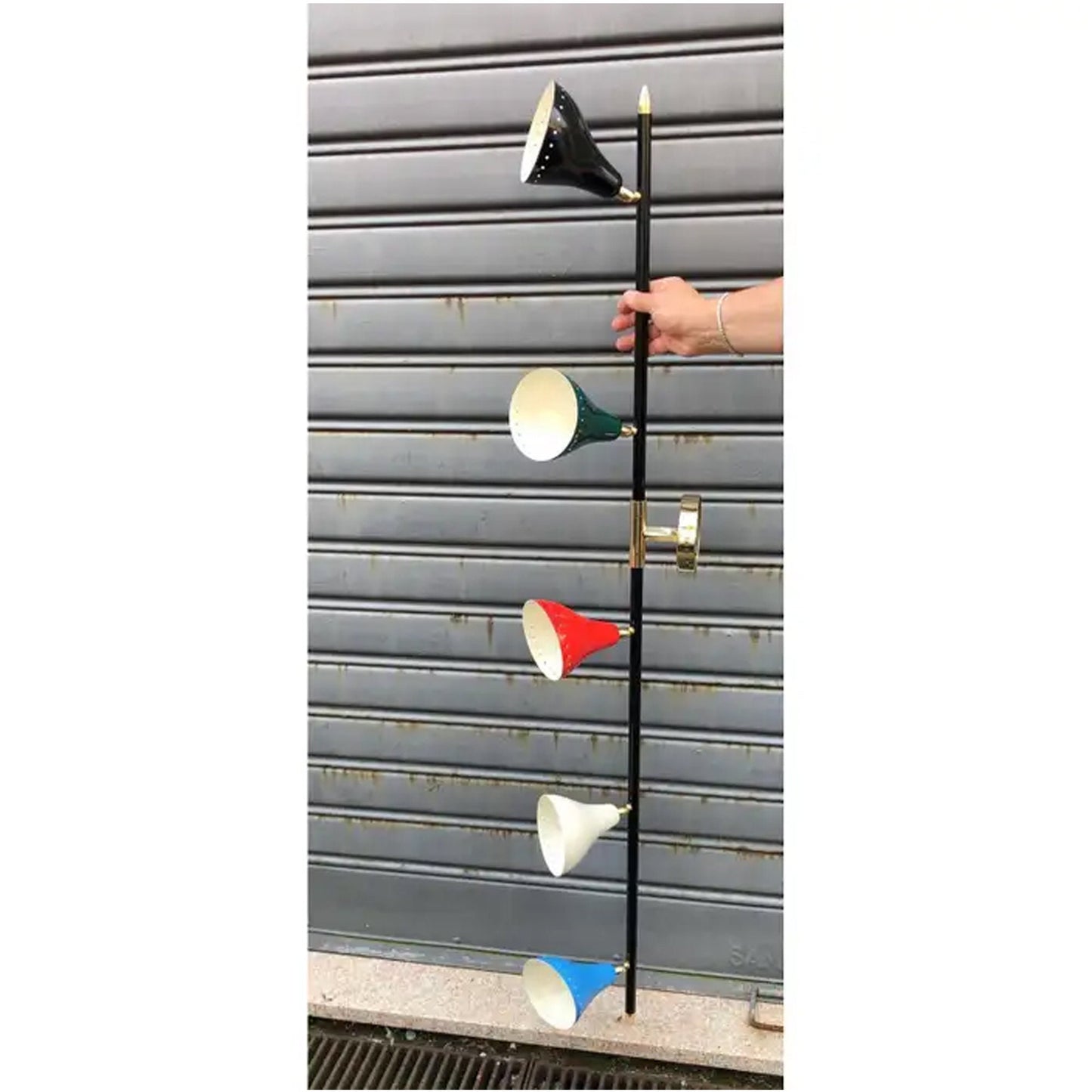 Handmade Brass 5-Light Chandelier: Mid-Century Modern Ceiling Light