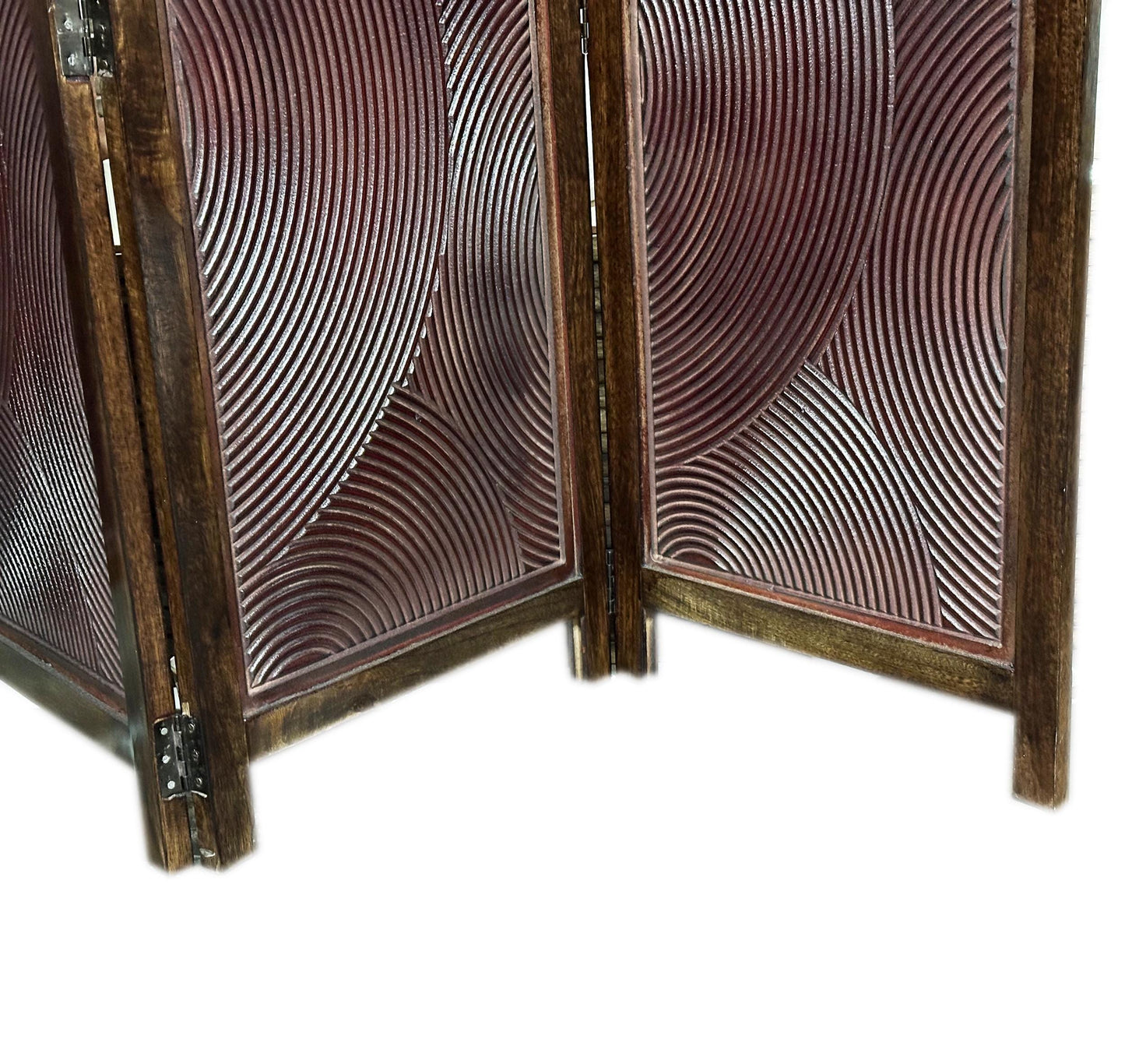 Mid-Century Modern Walnut Room Divider: Handmade Wooden Privacy Screen