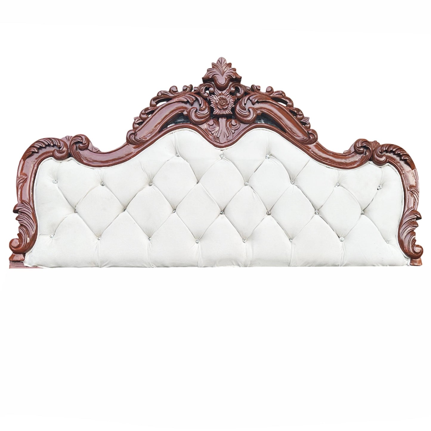 Handmade 20th Century Rococo Headboard, Queen French Louis XV wooden headboard