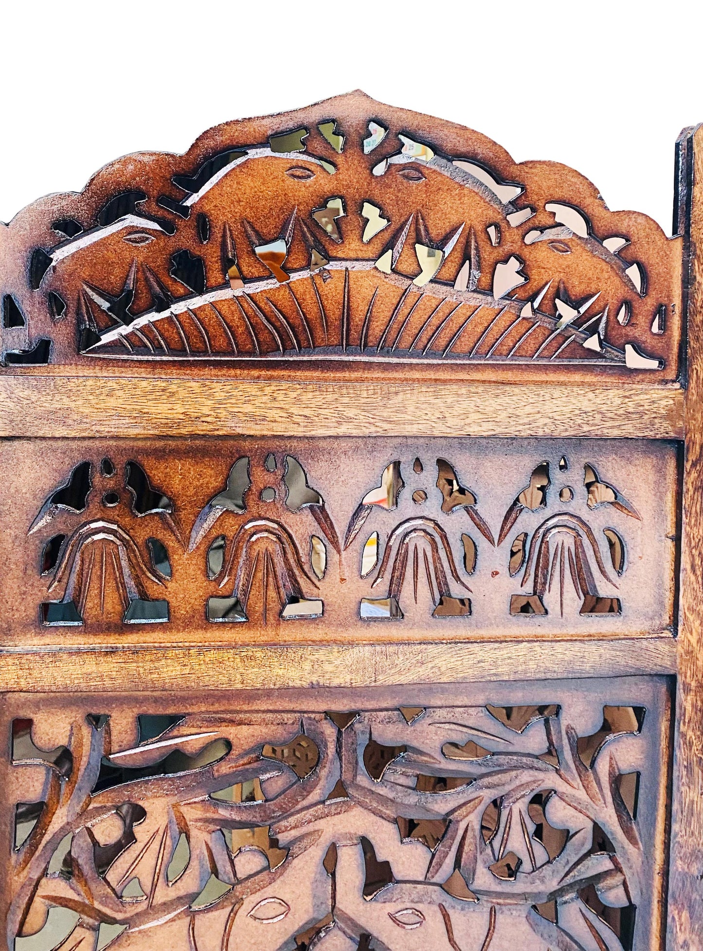 Elephants design Wooden Folding Divider, Partition, Handmade Self standing separator