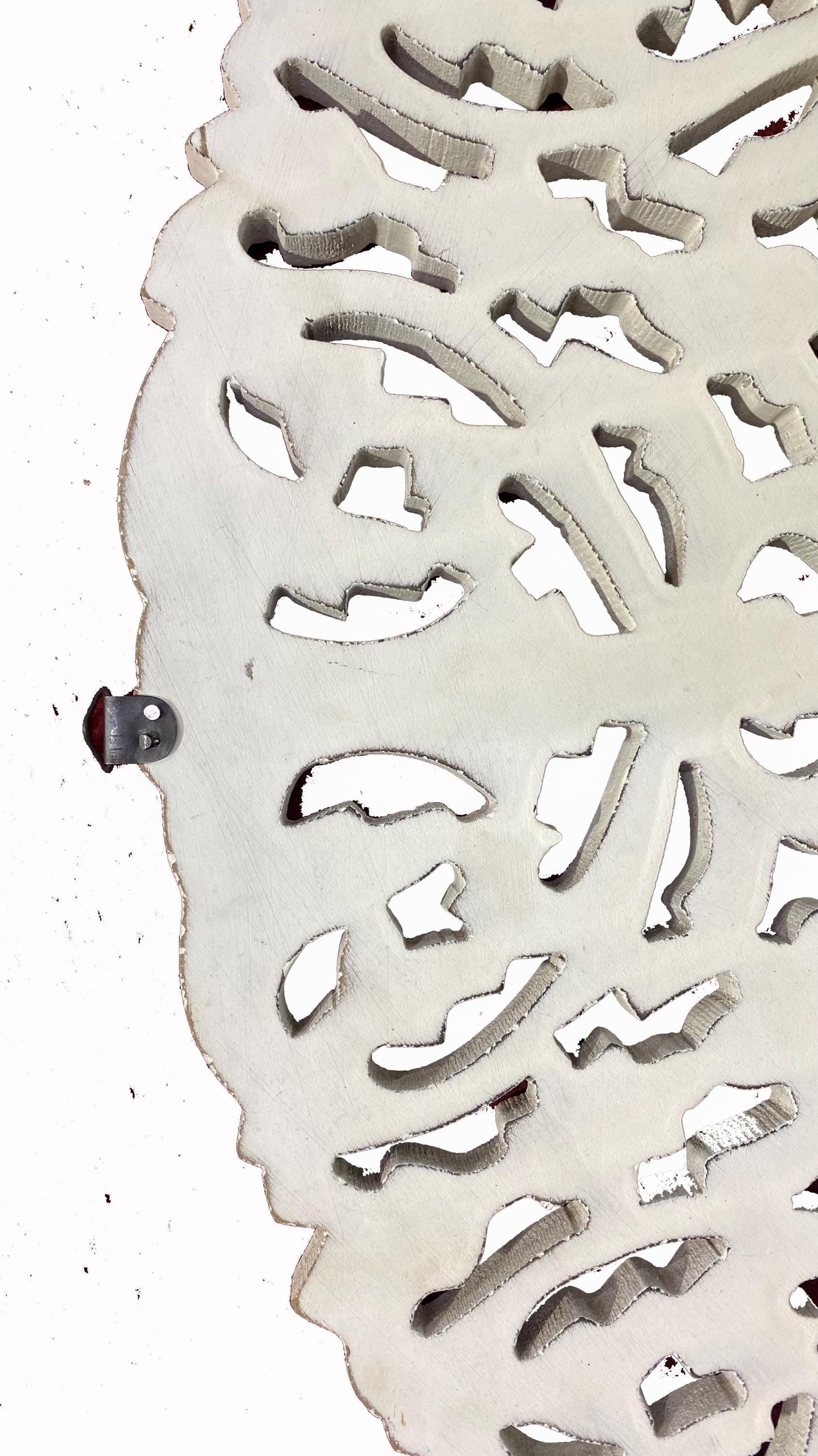 Handmade Carved Wood Mirror Frame: White Wall Hanging Decor