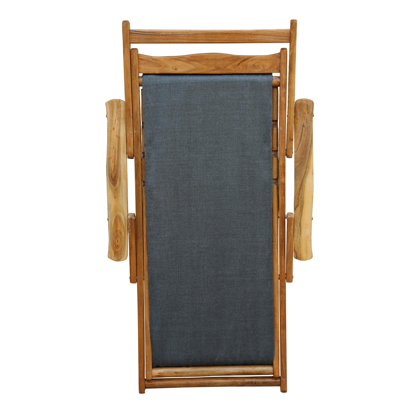 Handmade Teak & Maroon Fabric Folding Chair: Mid-Century Rococo Style